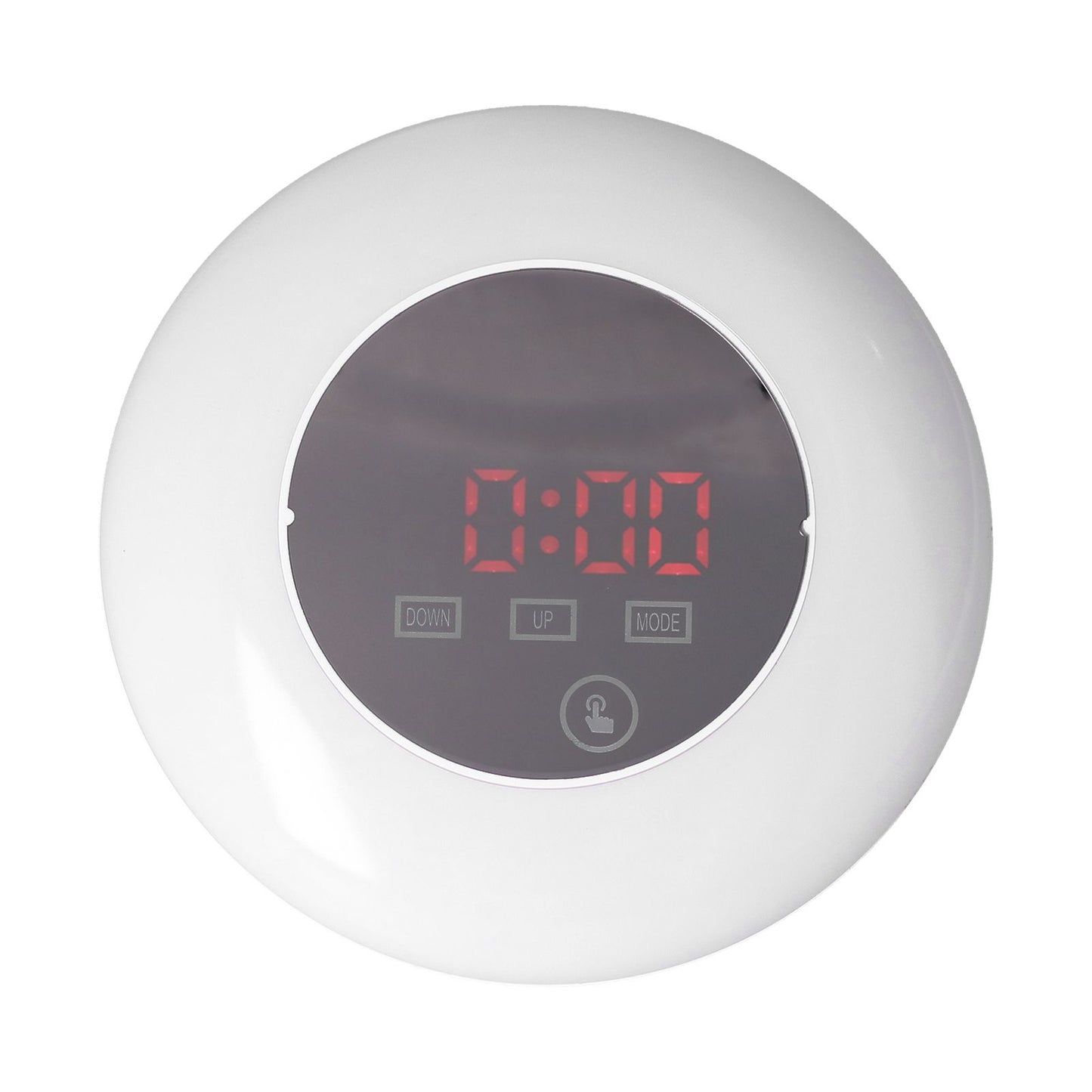 LED Digital Alarm Clock Mirror Clock Thermometer Clock 7 Color Electronic Clock for Bedroom OfficeRed Word