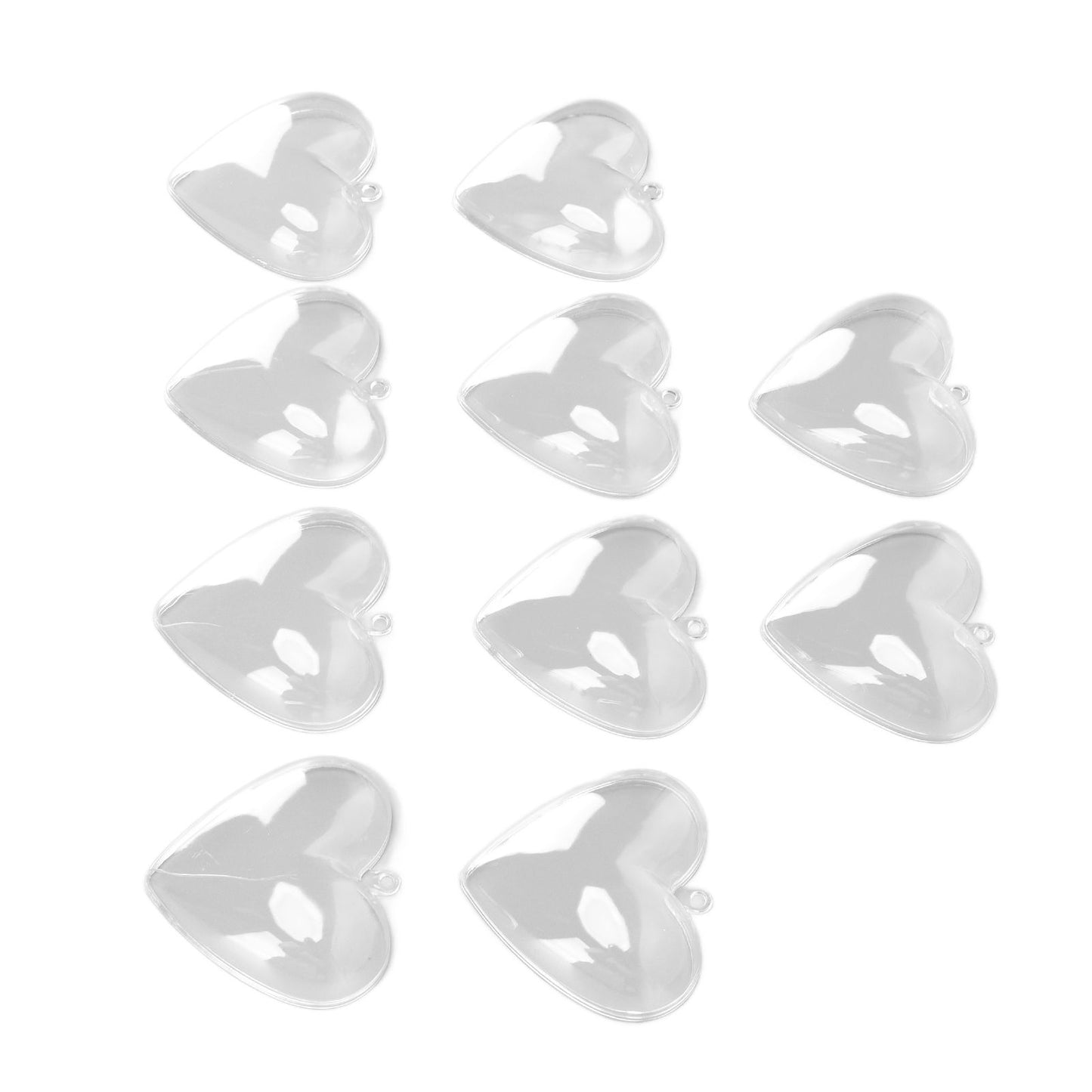5Pcs Clear Fillable Ball Transparent Heart Shape Plastic Ornaments for DIY Crafts Christmas Tree BirthdayS
