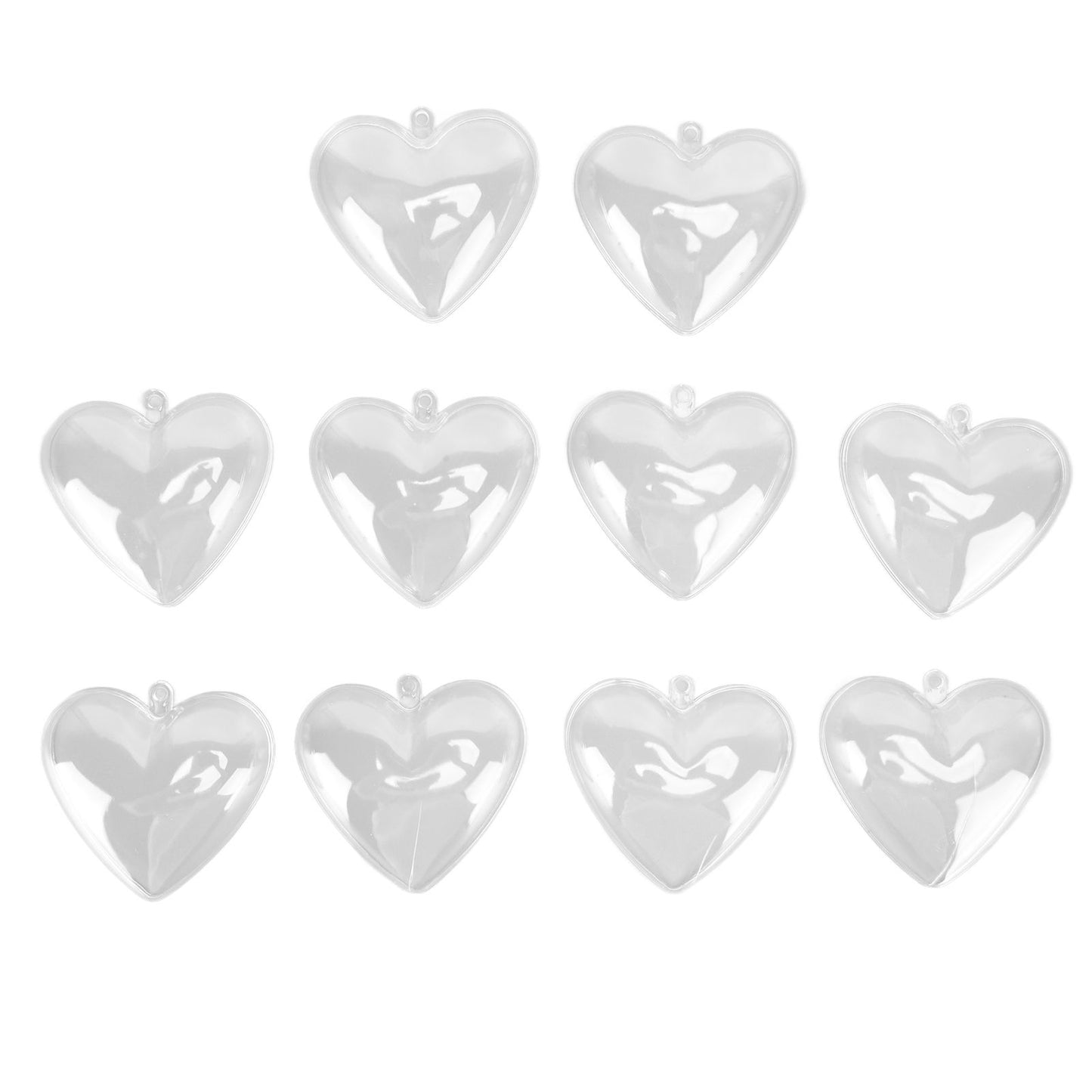 5Pcs Clear Fillable Ball Transparent Heart Shape Plastic Ornaments for DIY Crafts Christmas Tree BirthdayL