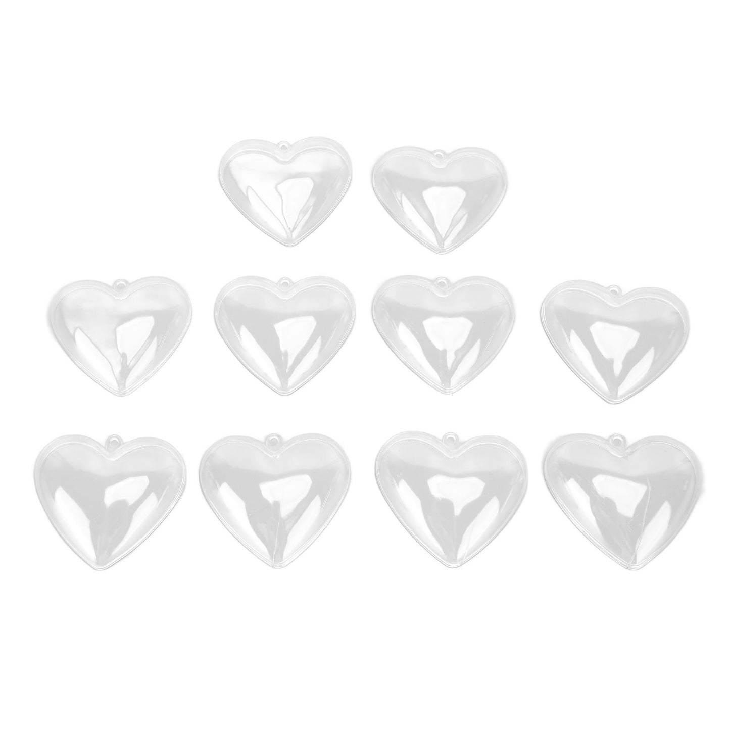 5Pcs Clear Fillable Ball Transparent Heart Shape Plastic Ornaments for DIY Crafts Christmas Tree BirthdayL