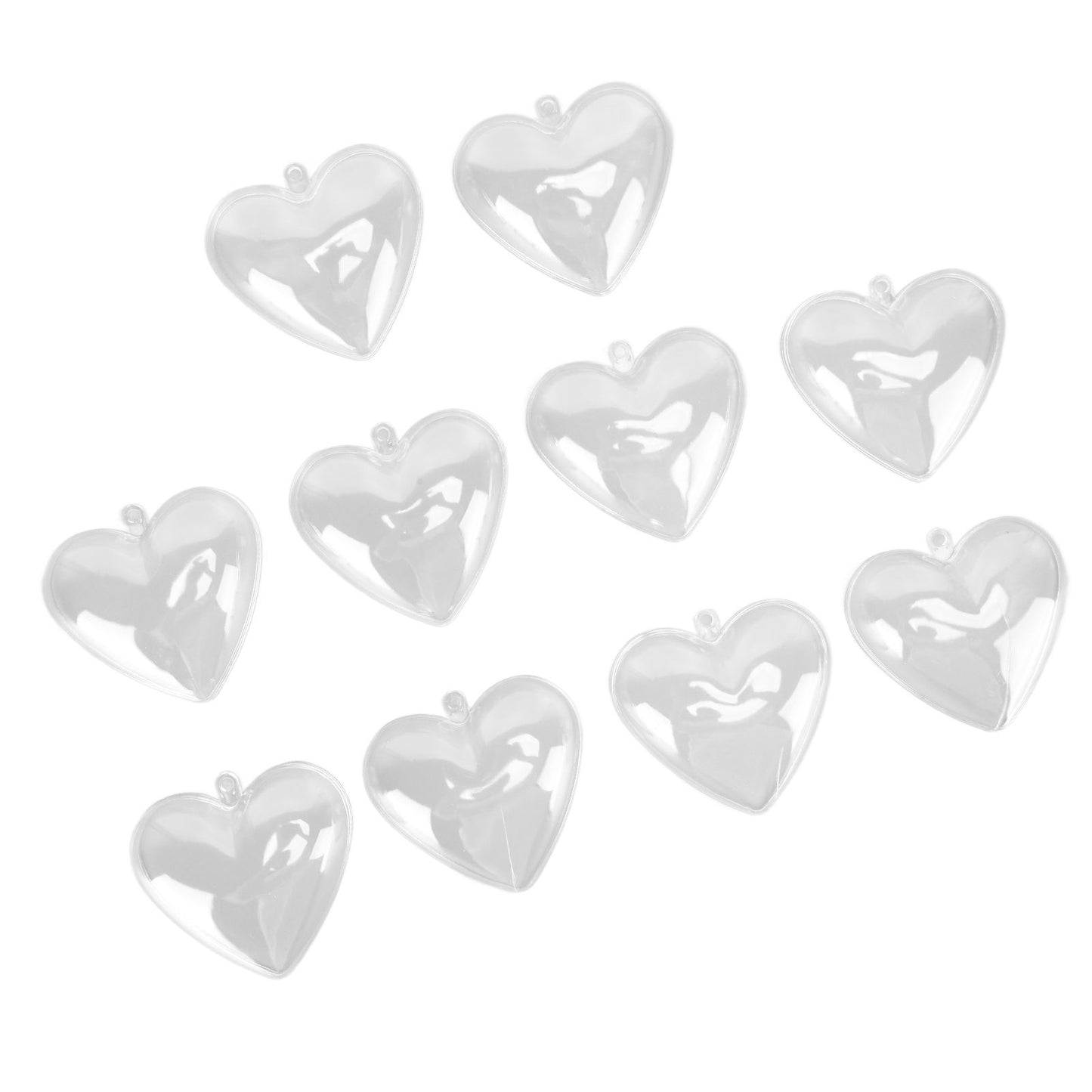 5Pcs Clear Fillable Ball Transparent Heart Shape Plastic Ornaments for DIY Crafts Christmas Tree BirthdayL
