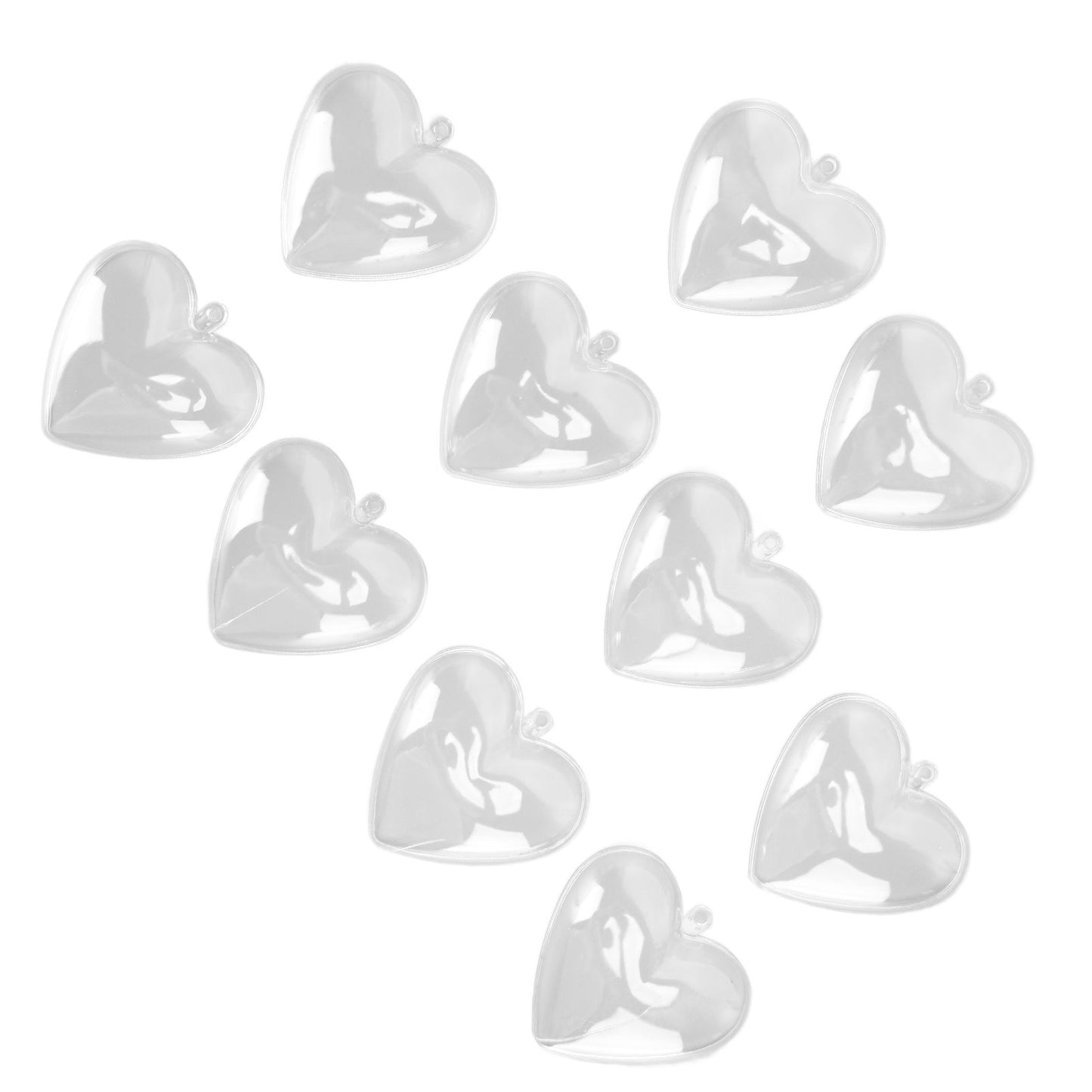 5Pcs Clear Fillable Ball Transparent Heart Shape Plastic Ornaments for DIY Crafts Christmas Tree BirthdayL