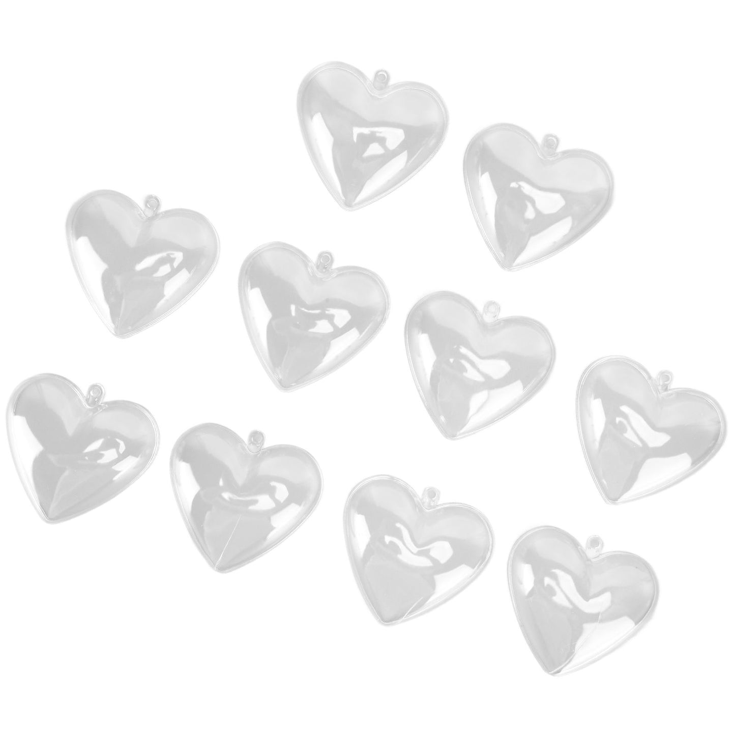 5Pcs Clear Fillable Ball Transparent Heart Shape Plastic Ornaments for DIY Crafts Christmas Tree BirthdayL