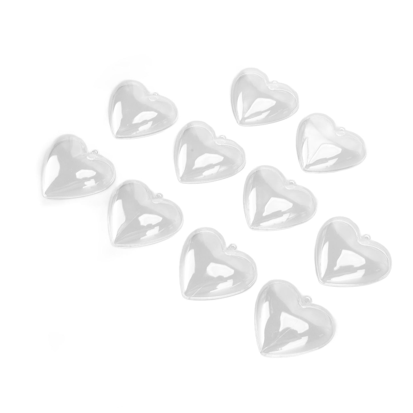 5Pcs Clear Fillable Ball Transparent Heart Shape Plastic Ornaments for DIY Crafts Christmas Tree BirthdayL