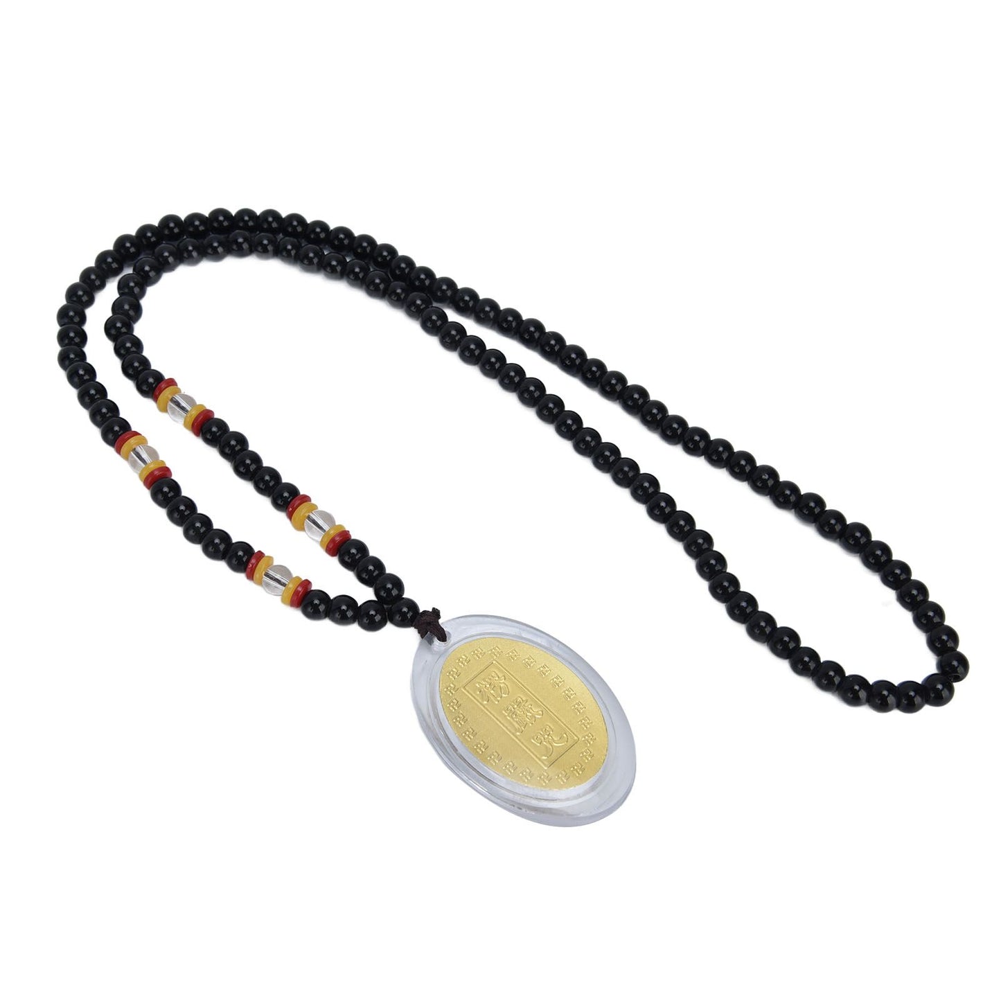 5Pcs Amulet Pendant Multi Purpose Exquisite Workmanship Simple Stylish Appearance Safe Healthy Car Pendant for DecorBlack Beads Red Yellow Transparent Beads