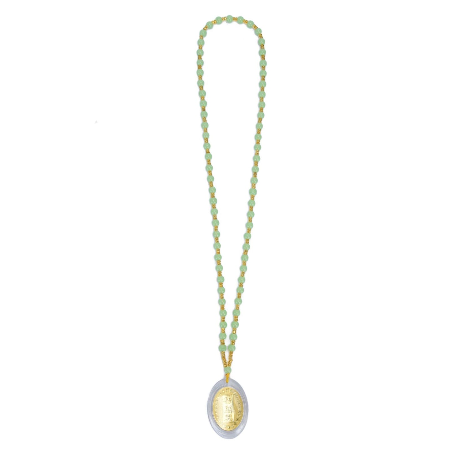 5Pcs Amulet Pendant Multi Purpose Exquisite Workmanship Simple Stylish Appearance Safe Healthy Car Pendant for DecorEmerald Green Big Bead Small Gold Bead