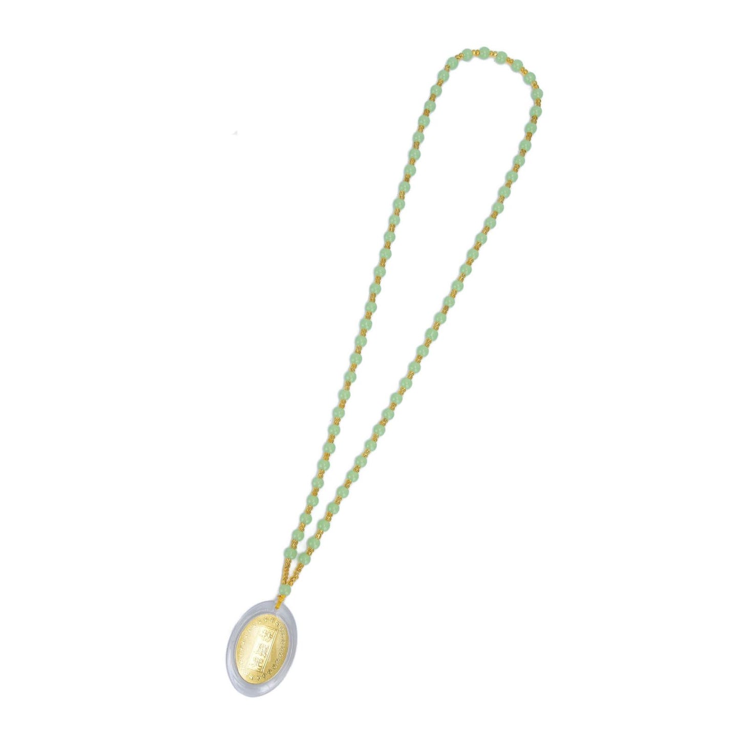 5Pcs Amulet Pendant Multi Purpose Exquisite Workmanship Simple Stylish Appearance Safe Healthy Car Pendant for DecorEmerald Green Big Bead Small Gold Bead