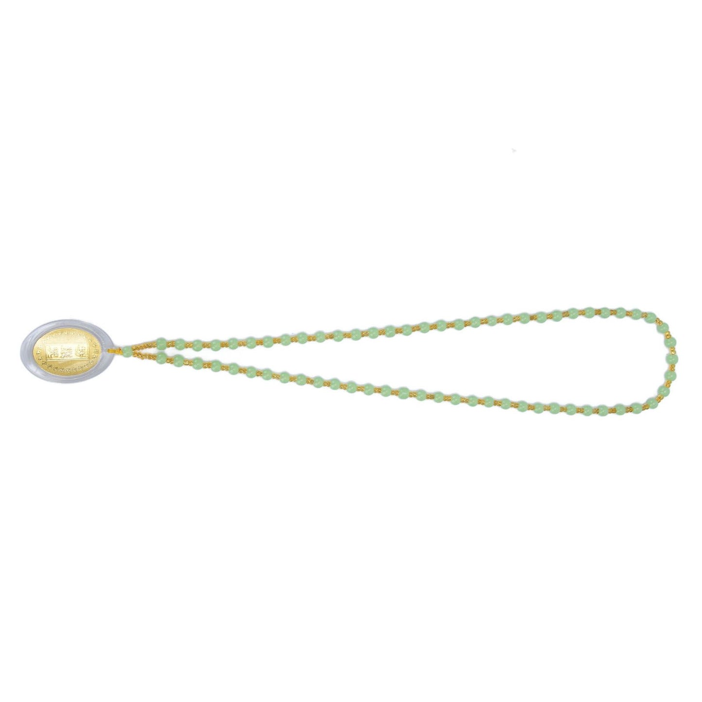 5Pcs Amulet Pendant Multi Purpose Exquisite Workmanship Simple Stylish Appearance Safe Healthy Car Pendant for DecorEmerald Green Big Bead Small Gold Bead