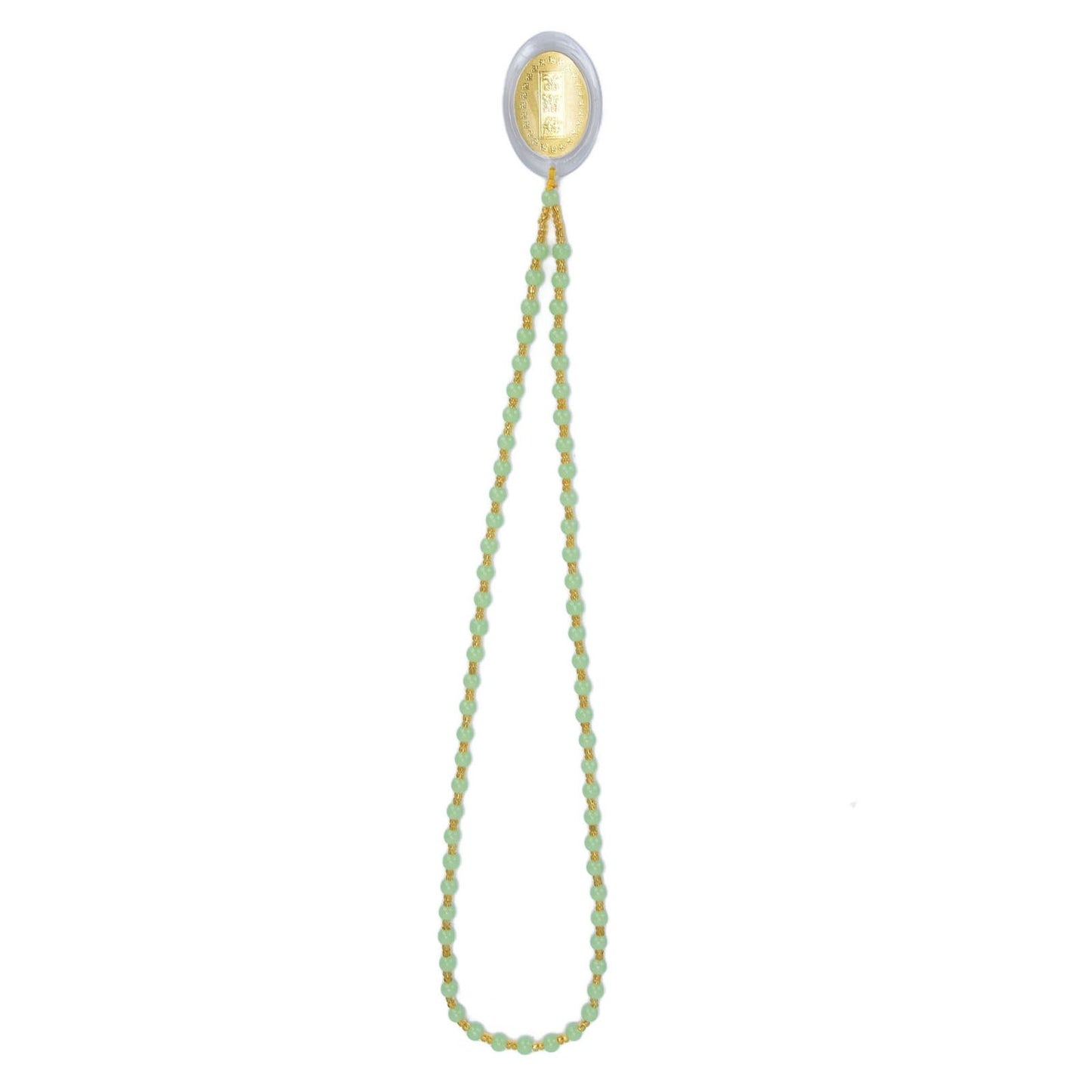 5Pcs Amulet Pendant Multi Purpose Exquisite Workmanship Simple Stylish Appearance Safe Healthy Car Pendant for DecorEmerald Green Big Bead Small Gold Bead