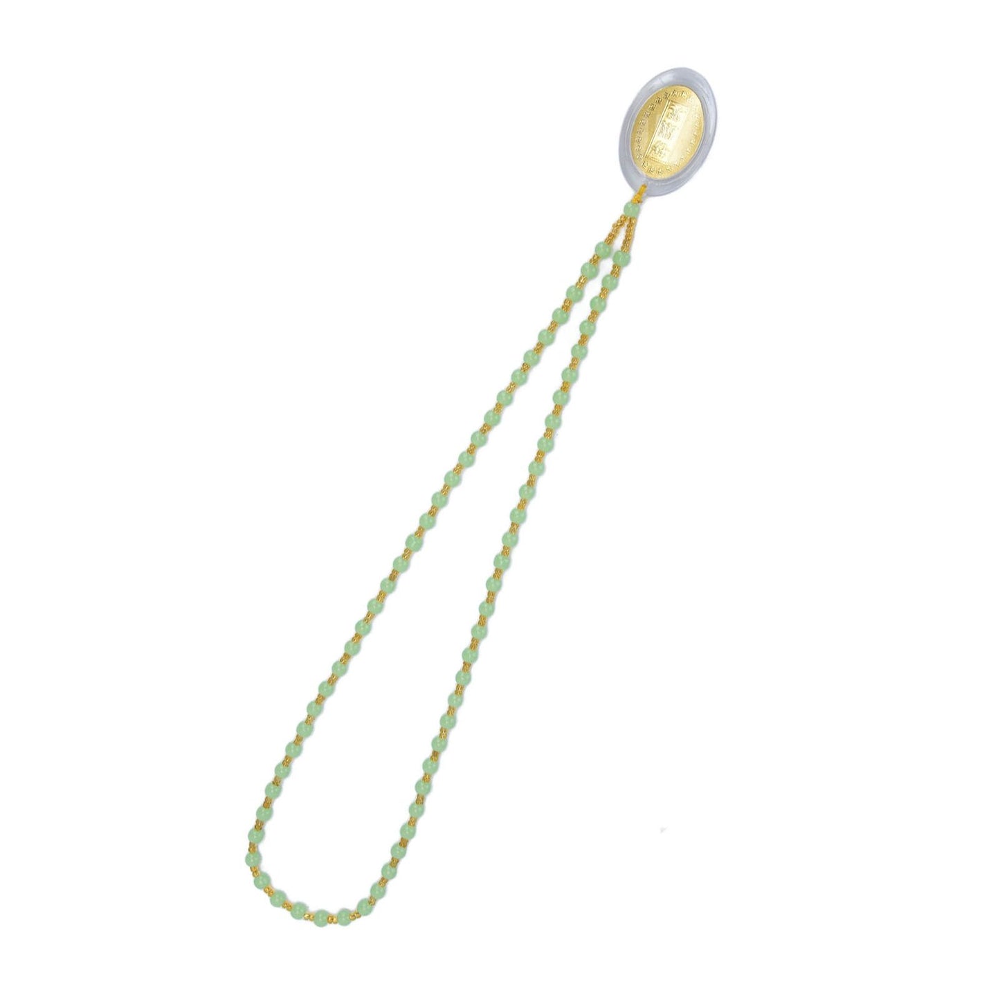 5Pcs Amulet Pendant Multi Purpose Exquisite Workmanship Simple Stylish Appearance Safe Healthy Car Pendant for DecorEmerald Green Big Bead Small Gold Bead