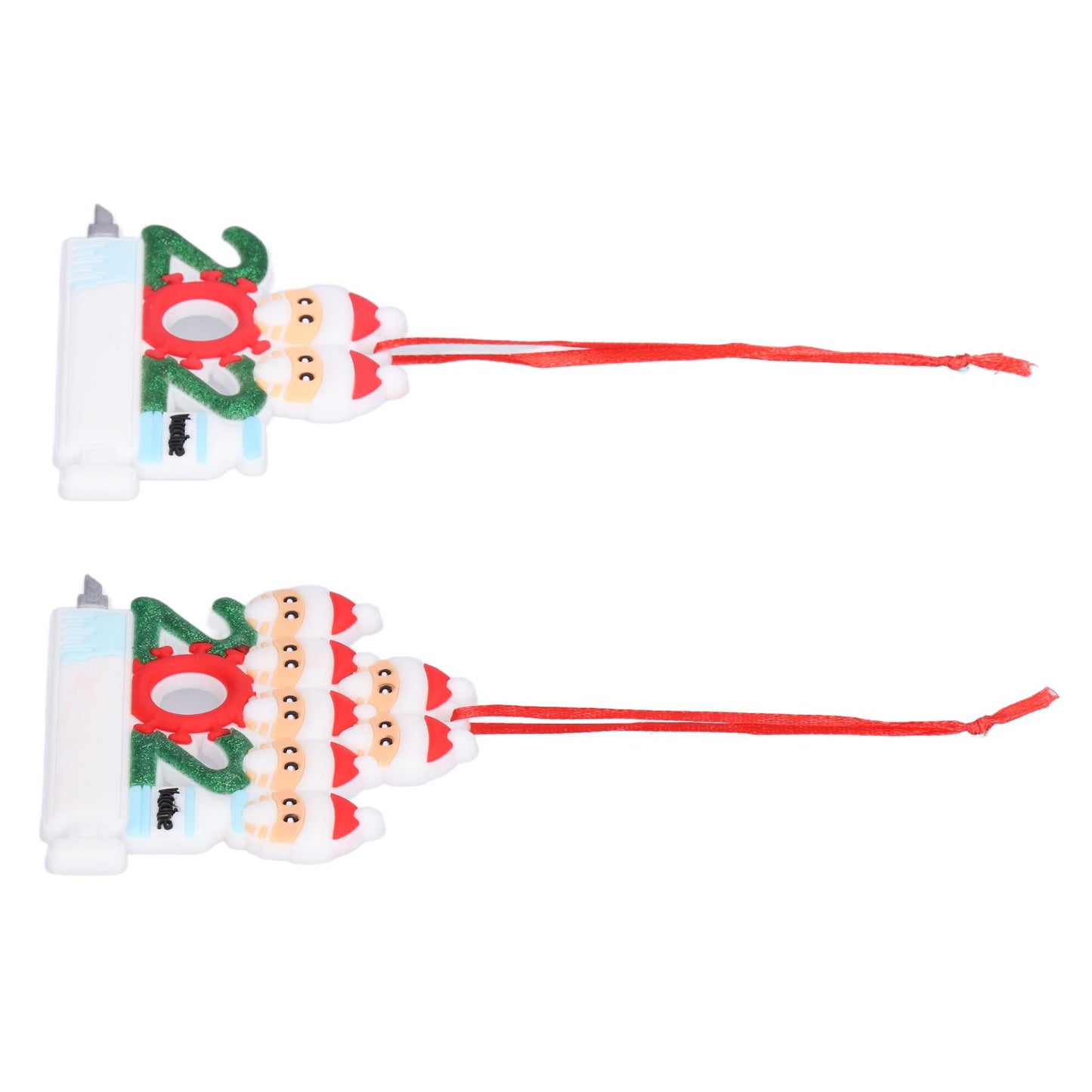 2pcs 2021 Vaccine Christmas Ornaments Hanging Personalized Christmas Tree Ornaments for Friends and FamilyFamily of Two+Seven