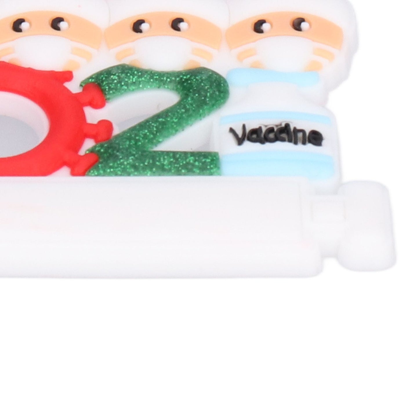 2pcs 2021 Vaccine Christmas Ornaments Hanging Personalized Christmas Tree Ornaments for Friends and FamilyFamily of Two+Seven