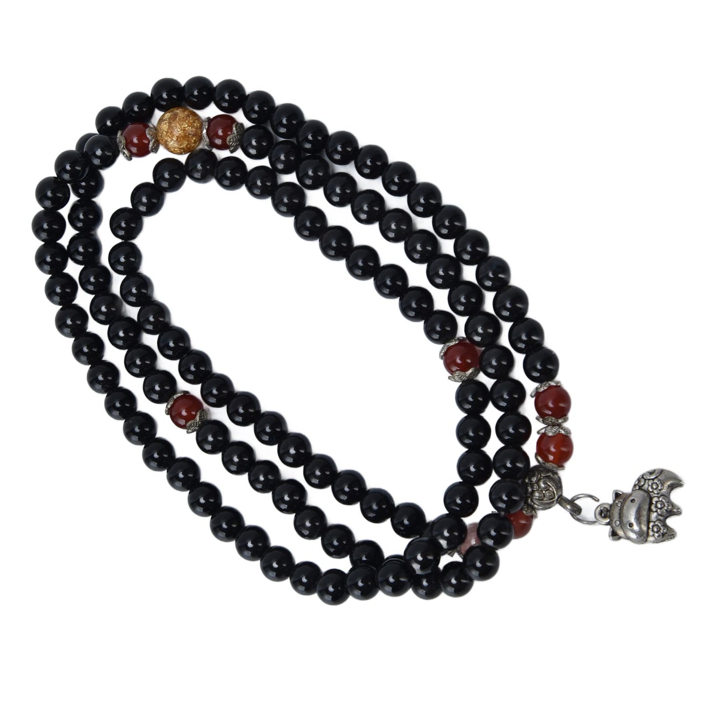 Beaded Bracelets Good Luck Natural Obsidian Bracelets for Women Men Health Wealth Money Feng Shui Jewelry