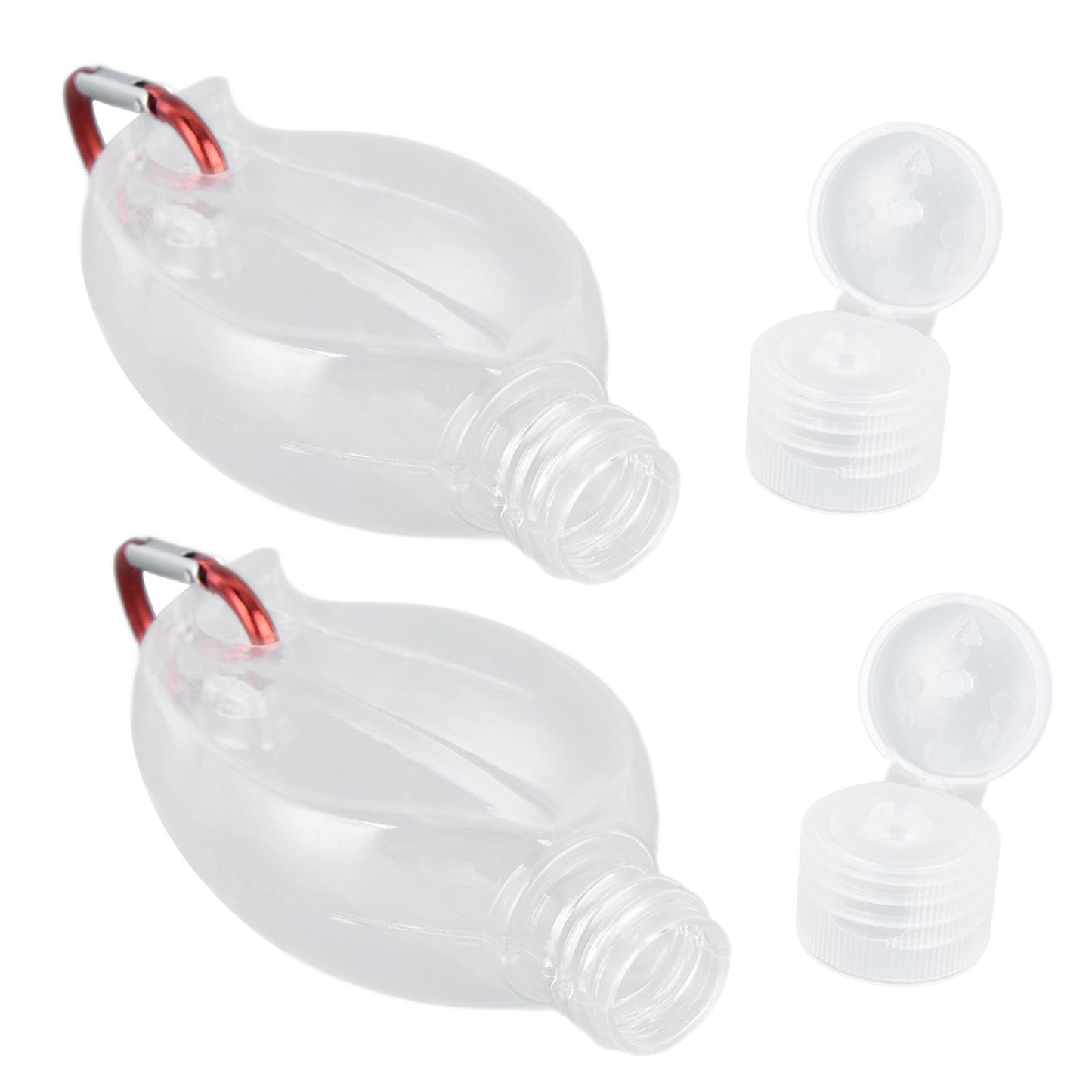 2Set 50ml Travel Bottle with Keychain Flip Cap Plastic Liquid Bottle Refillable Leakproof Transparent Squeeze ContainerMaple Leaf