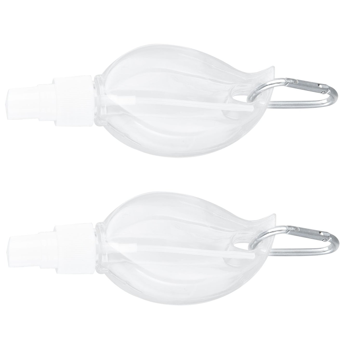 2 Pcs 50ml Travel Keychain Bottles Portable Plastic Clear Leakproof Refillable Empty Squeeze Container for Hand SoapMaple Leaf