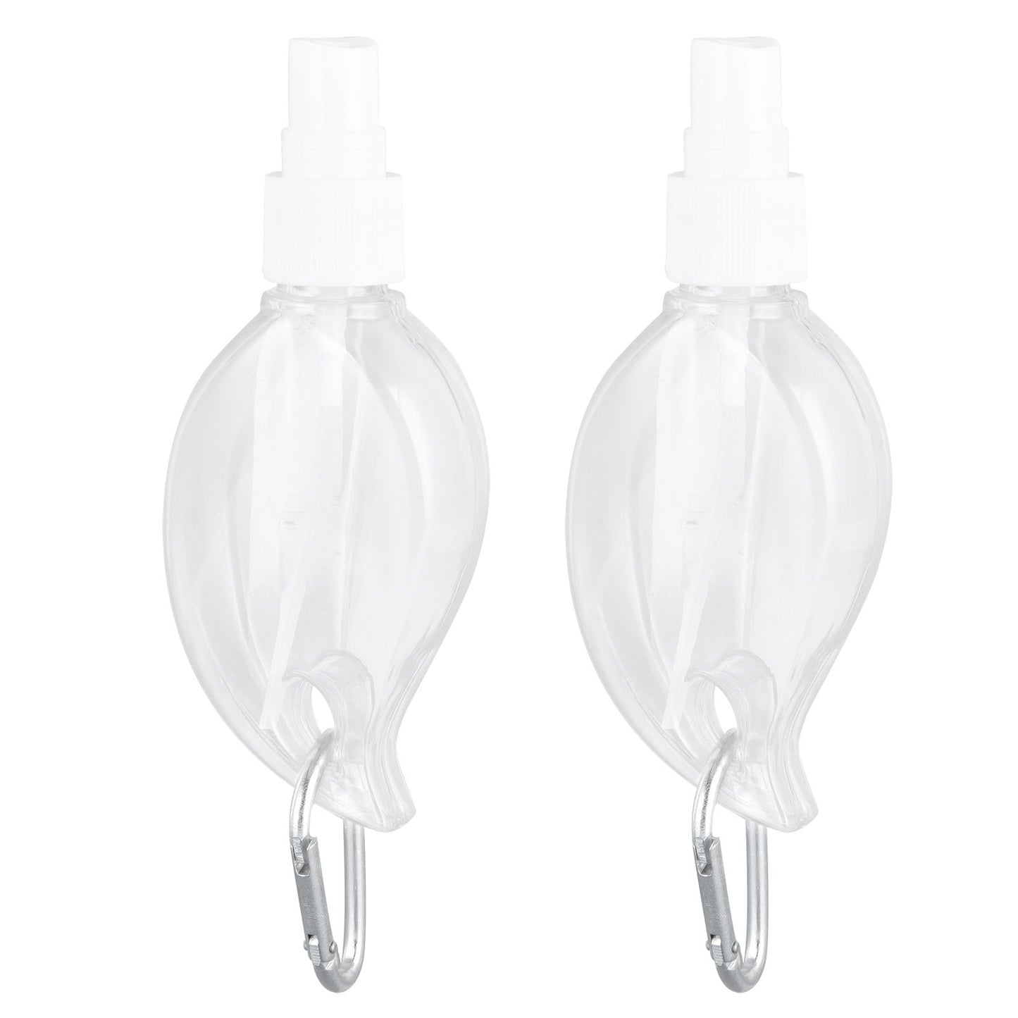 2 Pcs 50ml Travel Keychain Bottles Portable Plastic Clear Leakproof Refillable Empty Squeeze Container for Hand SoapMaple Leaf