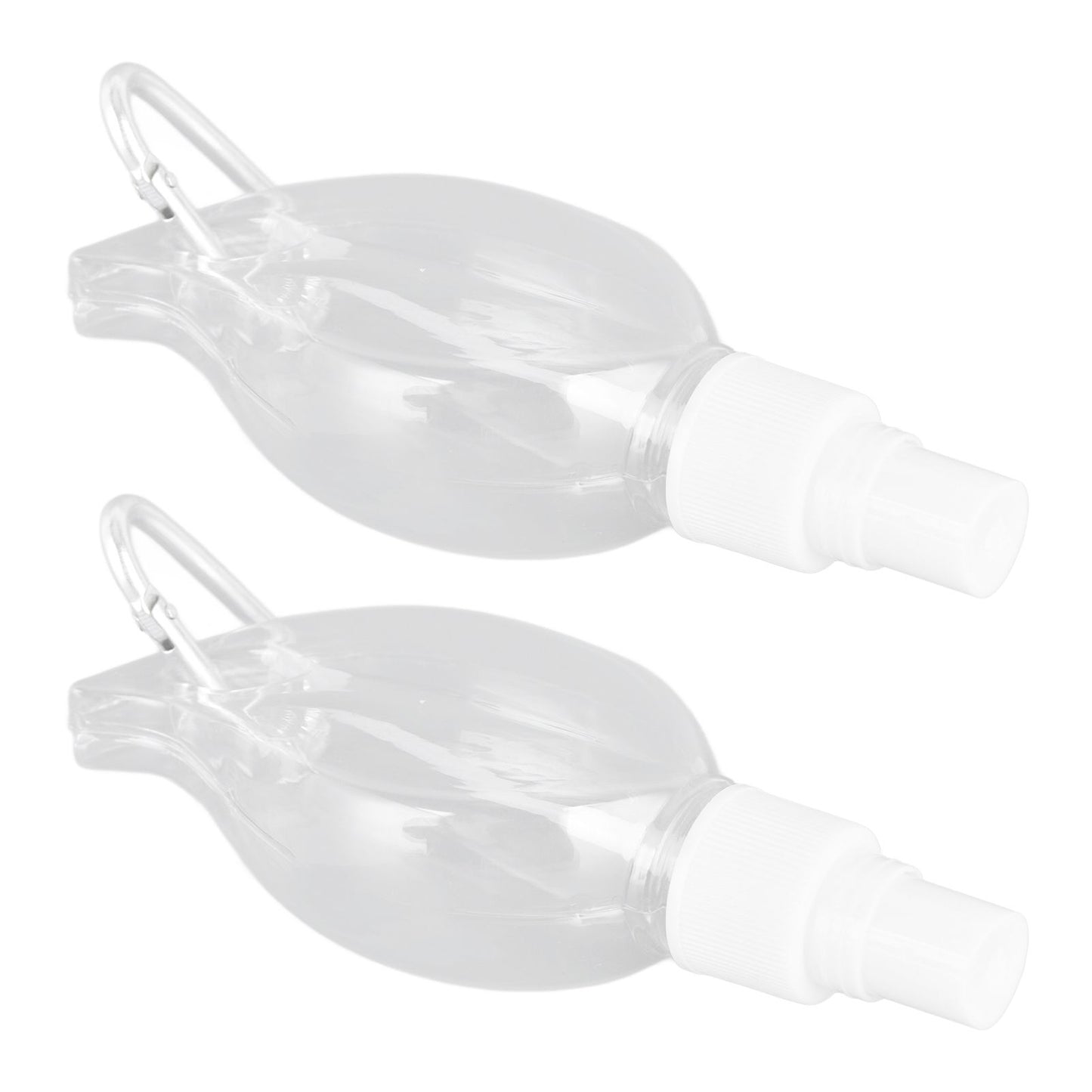 2 Pcs 50ml Travel Keychain Bottles Portable Plastic Clear Leakproof Refillable Empty Squeeze Container for Hand SoapMaple Leaf
