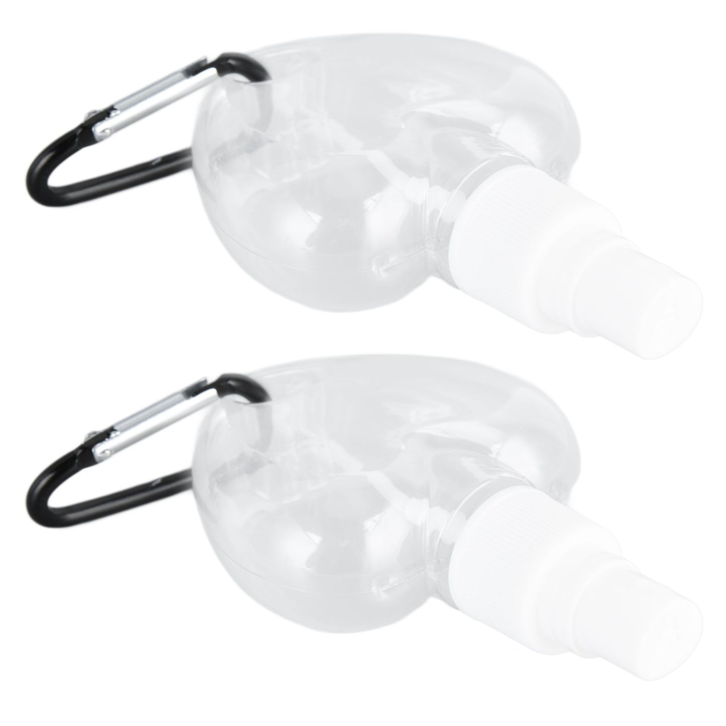 2 Pcs 50ml Travel Keychain Bottles Portable Plastic Clear Leakproof Refillable Empty Squeeze Container for Hand SoapHeart Shaped