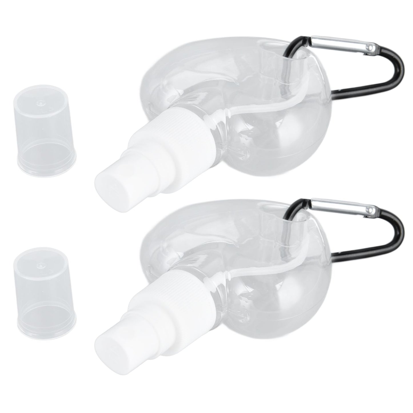 2 Pcs 50ml Travel Keychain Bottles Portable Plastic Clear Leakproof Refillable Empty Squeeze Container for Hand SoapHeart Shaped