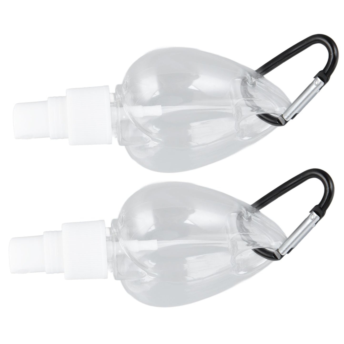 2 Pcs 50ml Travel Keychain Bottles Portable Plastic Clear Leakproof Refillable Empty Squeeze Container for Hand SoapHeart Shaped
