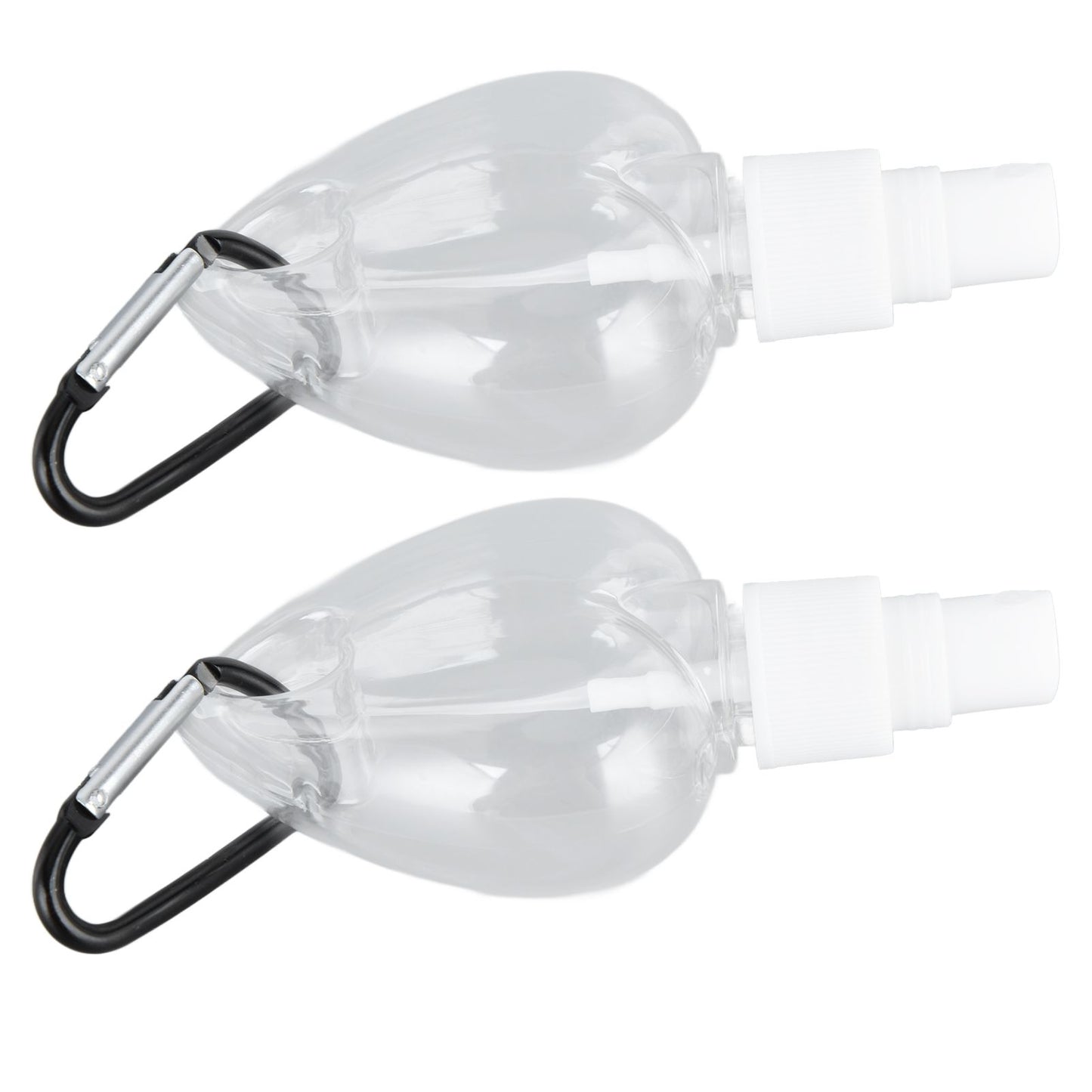 2 Pcs 50ml Travel Keychain Bottles Portable Plastic Clear Leakproof Refillable Empty Squeeze Container for Hand SoapHeart Shaped