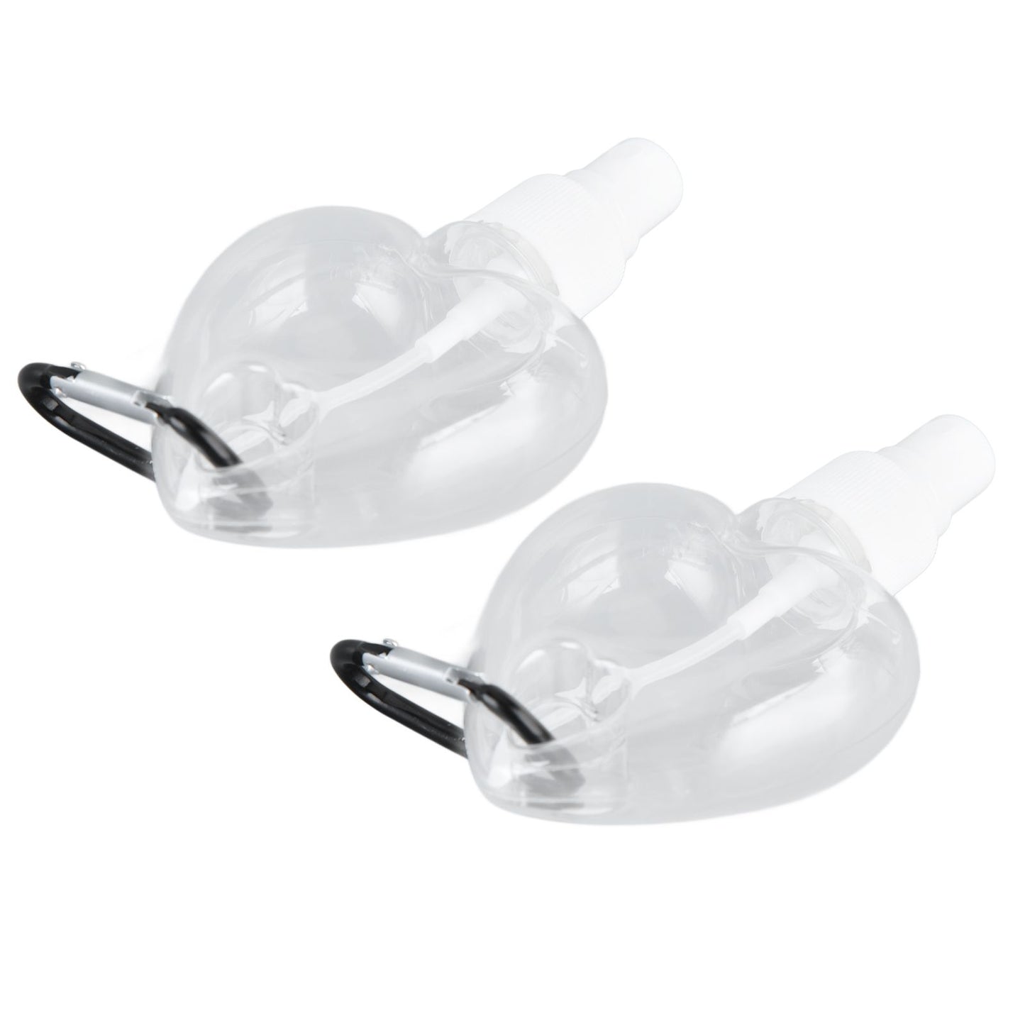 2 Pcs 50ml Travel Keychain Bottles Portable Plastic Clear Leakproof Refillable Empty Squeeze Container for Hand SoapHeart Shaped