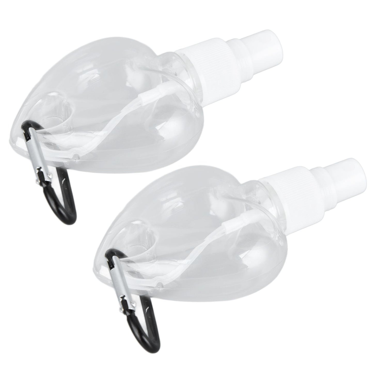 2 Pcs 50ml Travel Keychain Bottles Portable Plastic Clear Leakproof Refillable Empty Squeeze Container for Hand SoapHeart Shaped