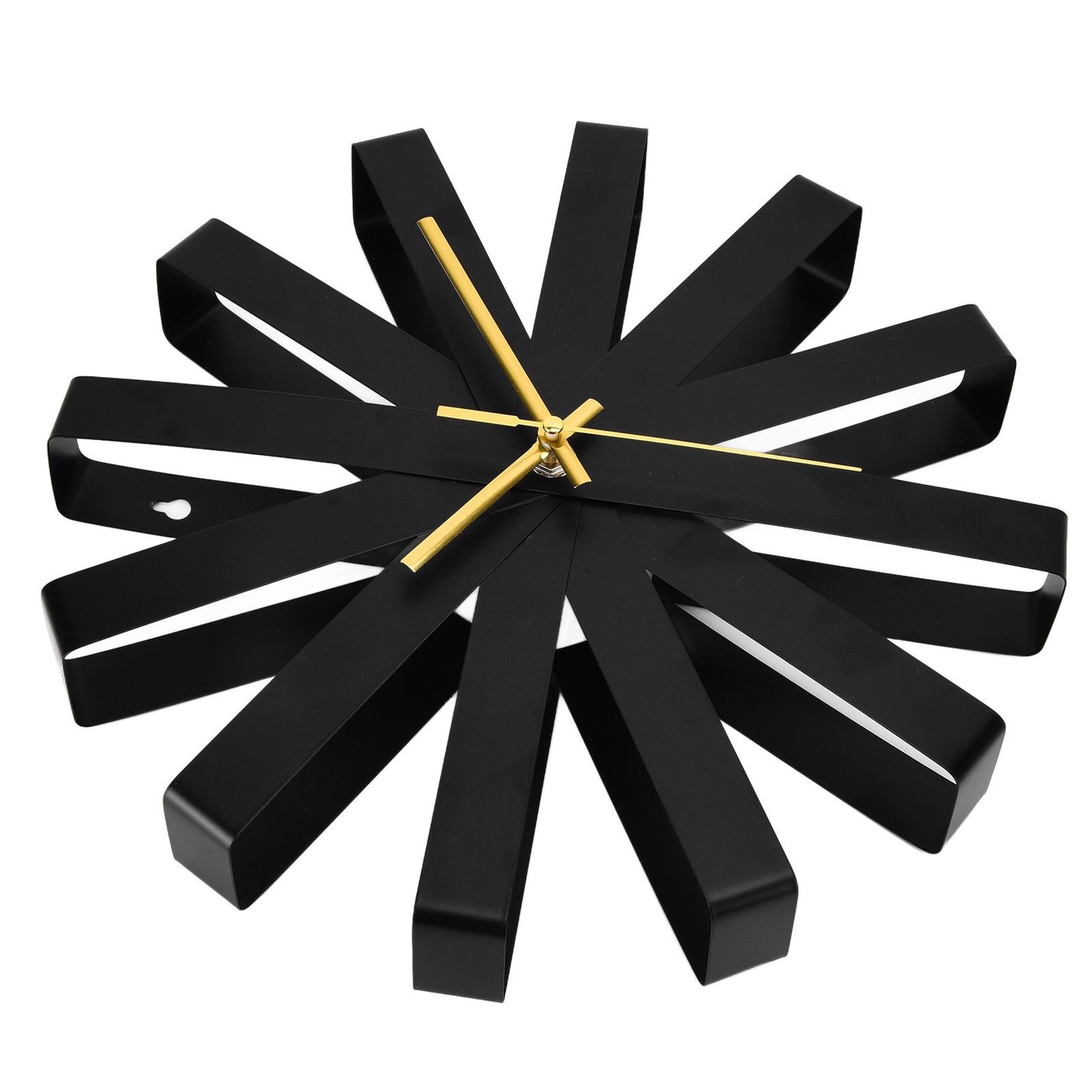 Living Room Clock Stainless Steel Silent Movement Creativity Wall Clock Modern DecorBlack