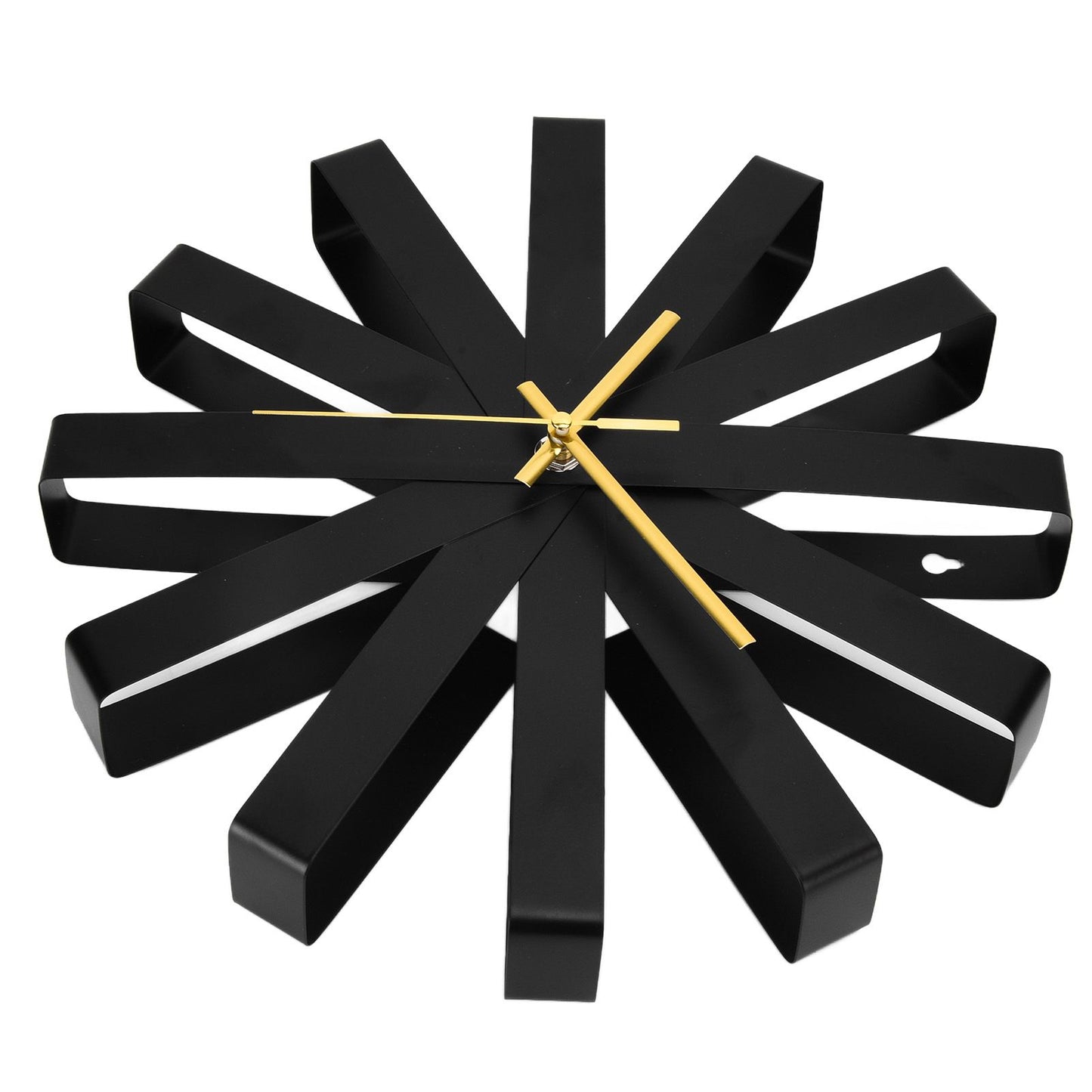Living Room Clock Stainless Steel Silent Movement Creativity Wall Clock Modern DecorBlack