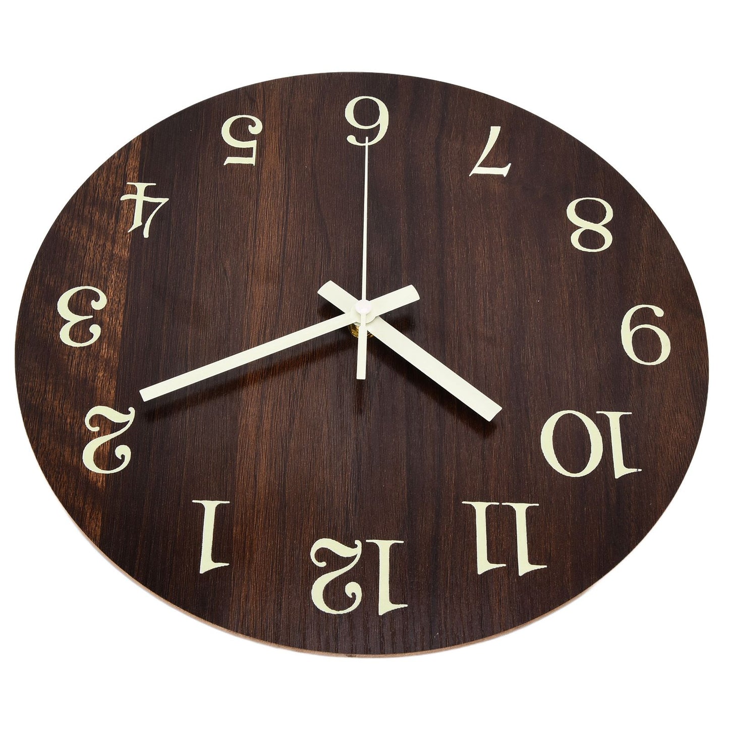 Wood Wall Clock Retro Style Quiet Silent Quartz Movement 3D Luminous Retro Wall Clock for Bedroom Office Kitchen