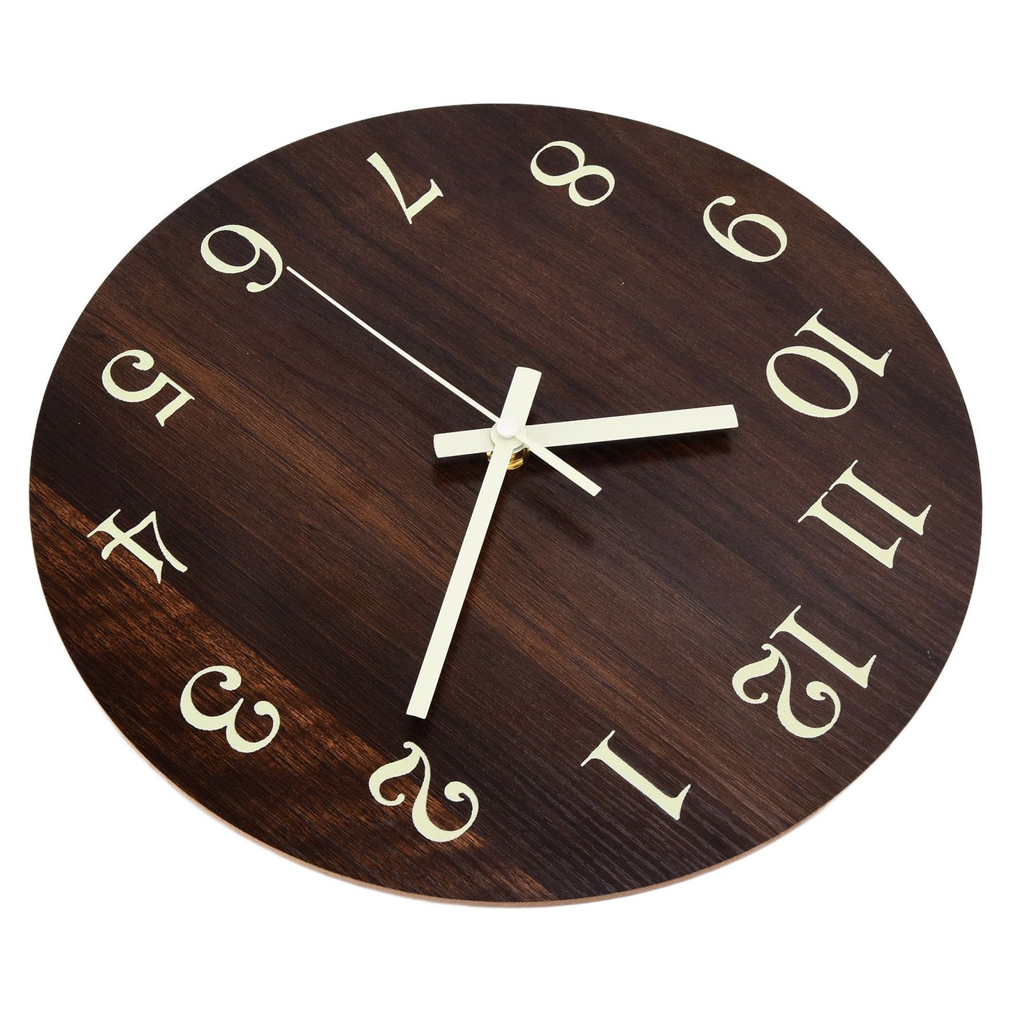 Wood Wall Clock Retro Style Quiet Silent Quartz Movement 3D Luminous Retro Wall Clock for Bedroom Office Kitchen