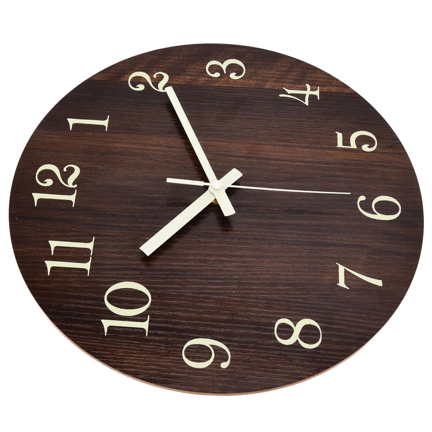 Wood Wall Clock Retro Style Quiet Silent Quartz Movement 3D Luminous Retro Wall Clock for Bedroom Office Kitchen