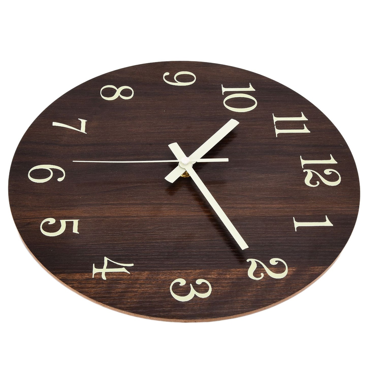 Wood Wall Clock Retro Style Quiet Silent Quartz Movement 3D Luminous Retro Wall Clock for Bedroom Office Kitchen