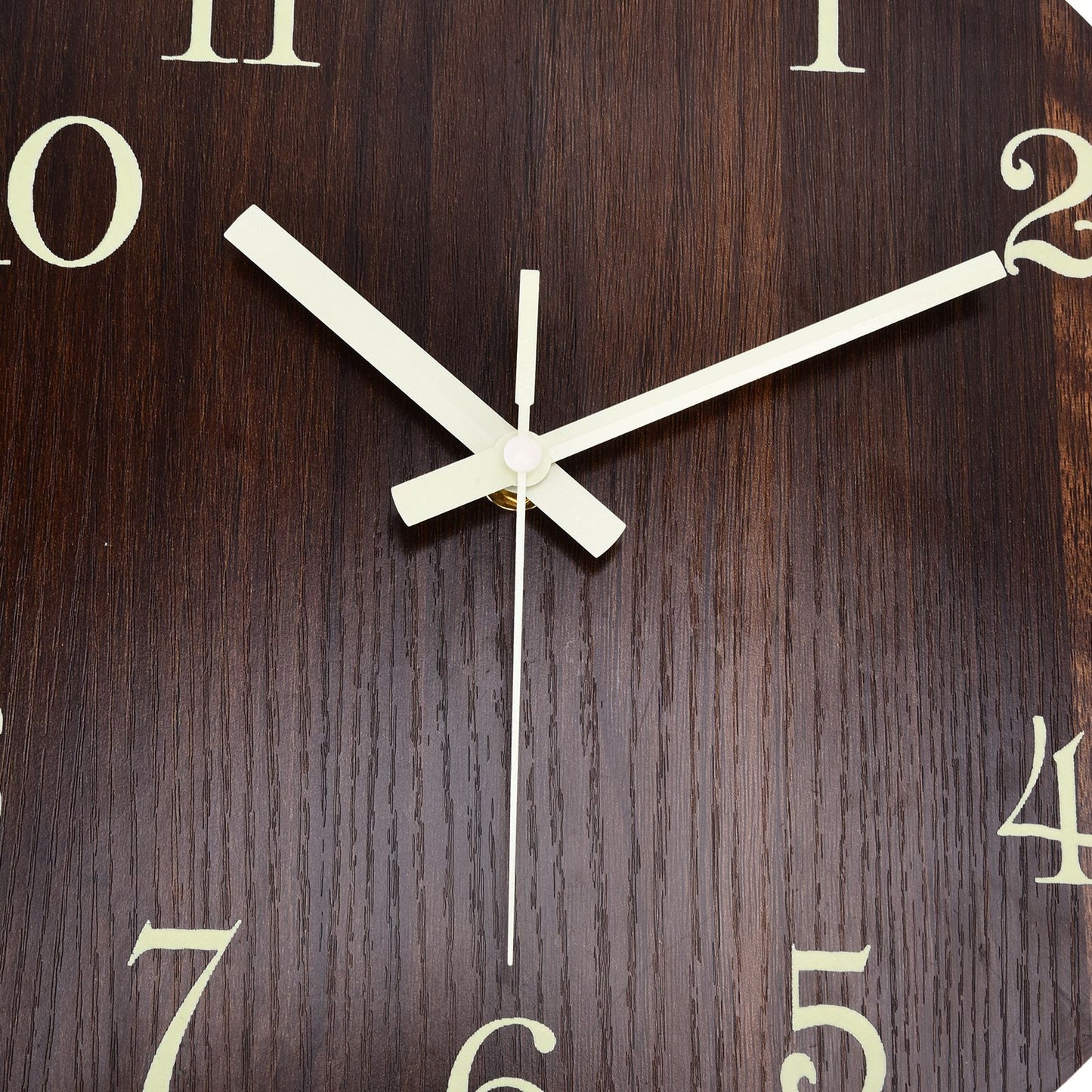 Wood Wall Clock Retro Style Quiet Silent Quartz Movement 3D Luminous Retro Wall Clock for Bedroom Office Kitchen