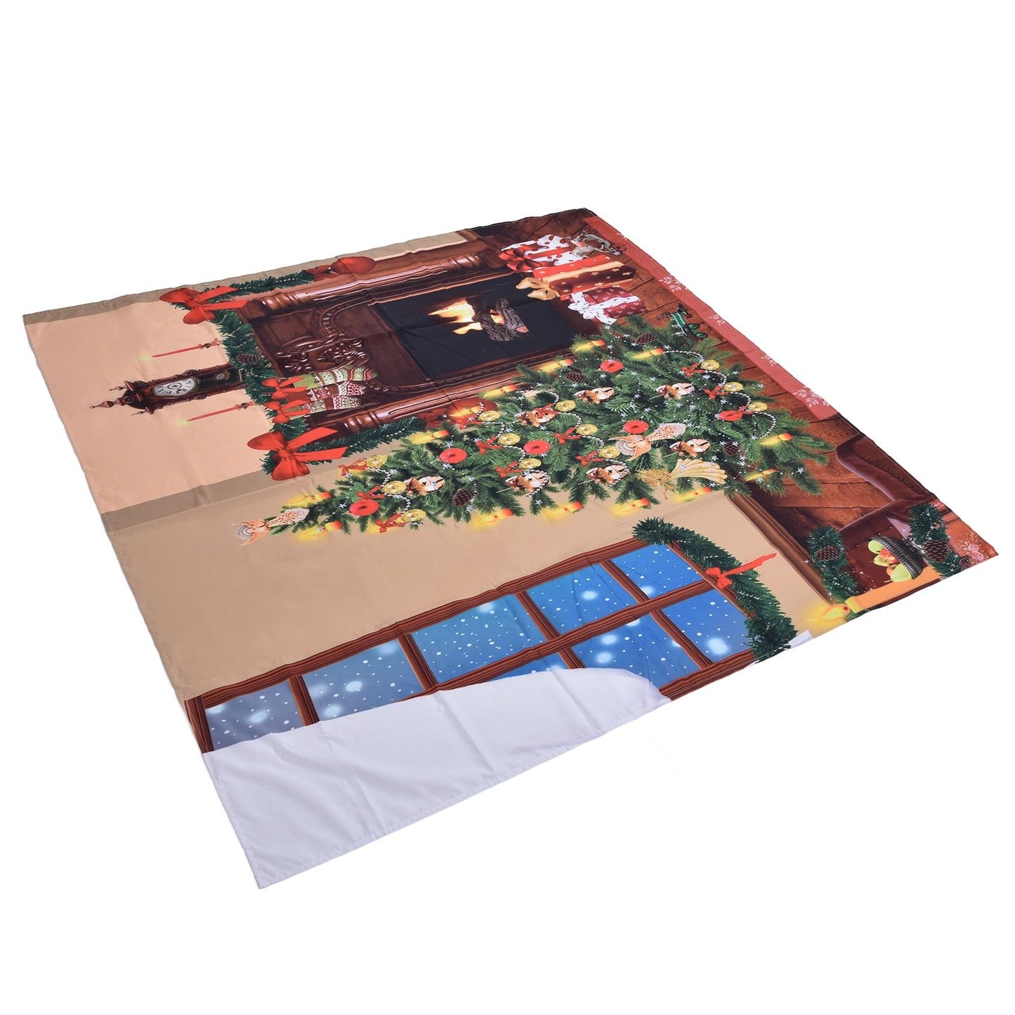 Christmas Tapestry Multi Purpose Exquisite Appearance Polyester Fiber Christmas Wall Tapestry150x150cm