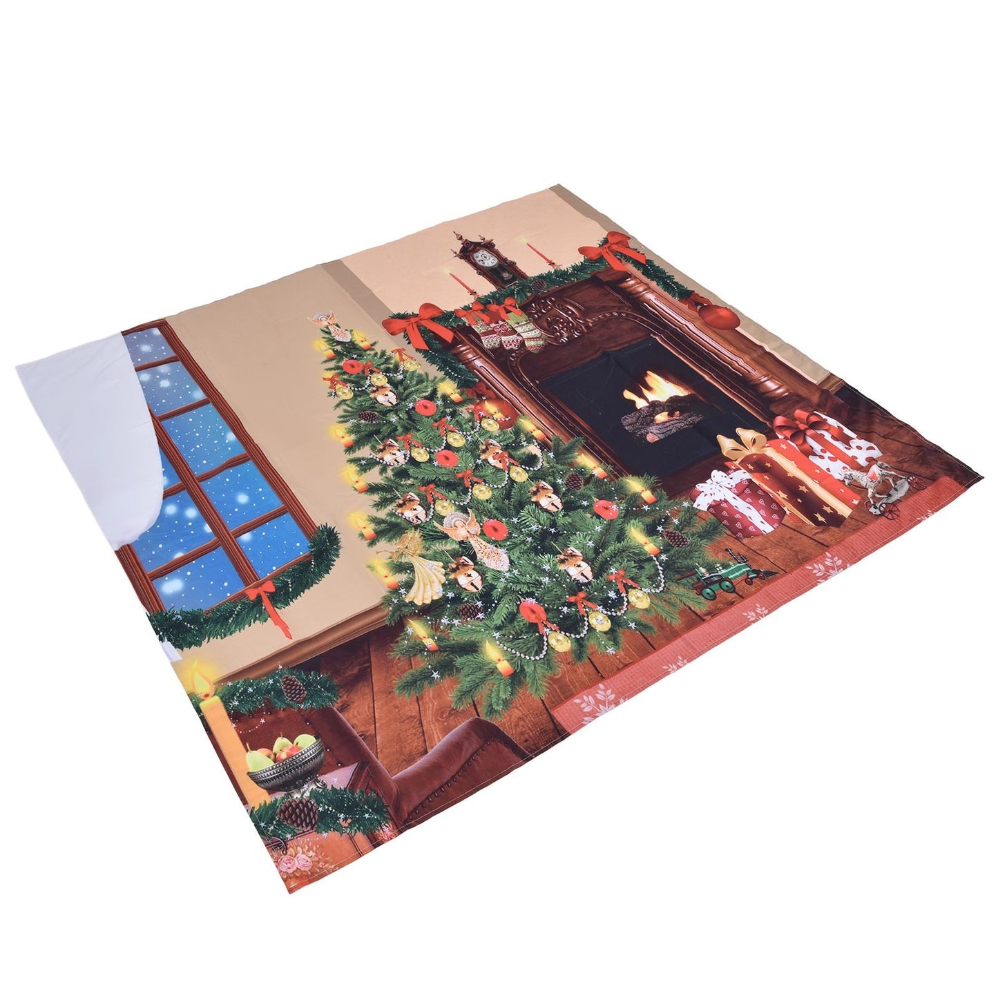 Christmas Tapestry Multi Purpose Exquisite Appearance Polyester Fiber Christmas Wall Tapestry150x150cm