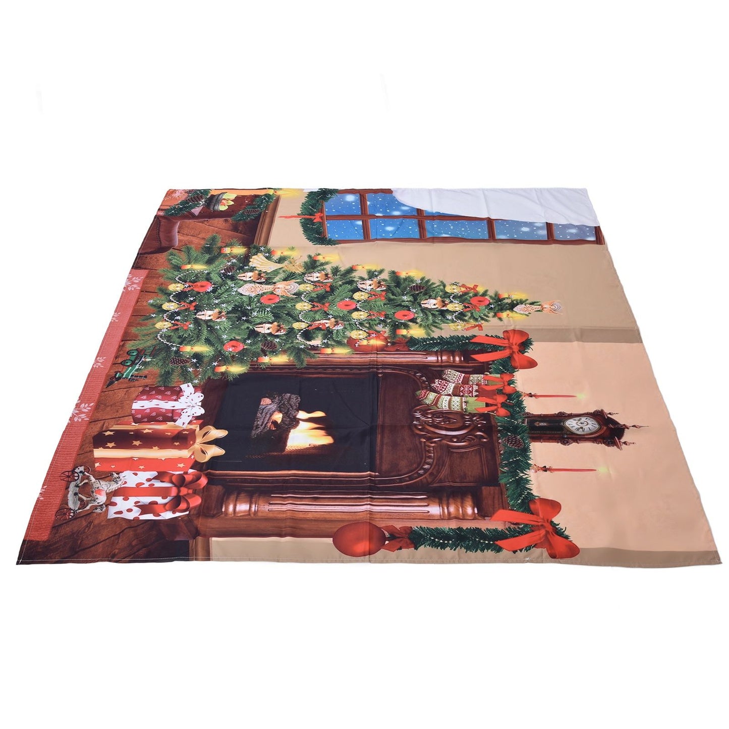Christmas Tapestry Multi Purpose Exquisite Appearance Polyester Fiber Christmas Wall Tapestry150x150cm