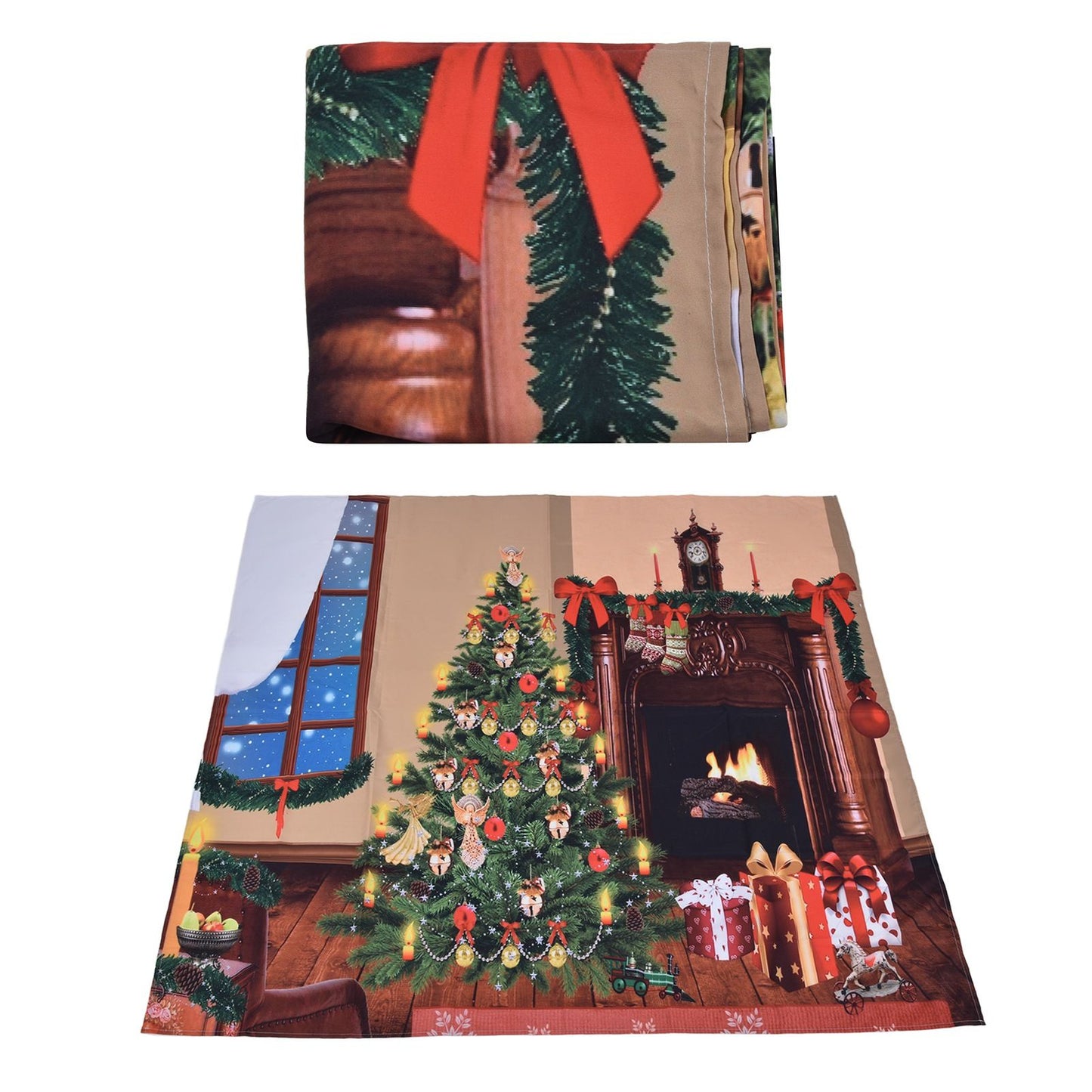 Christmas Tapestry Multi Purpose Exquisite Appearance Polyester Fiber Christmas Wall Tapestry230x180cm