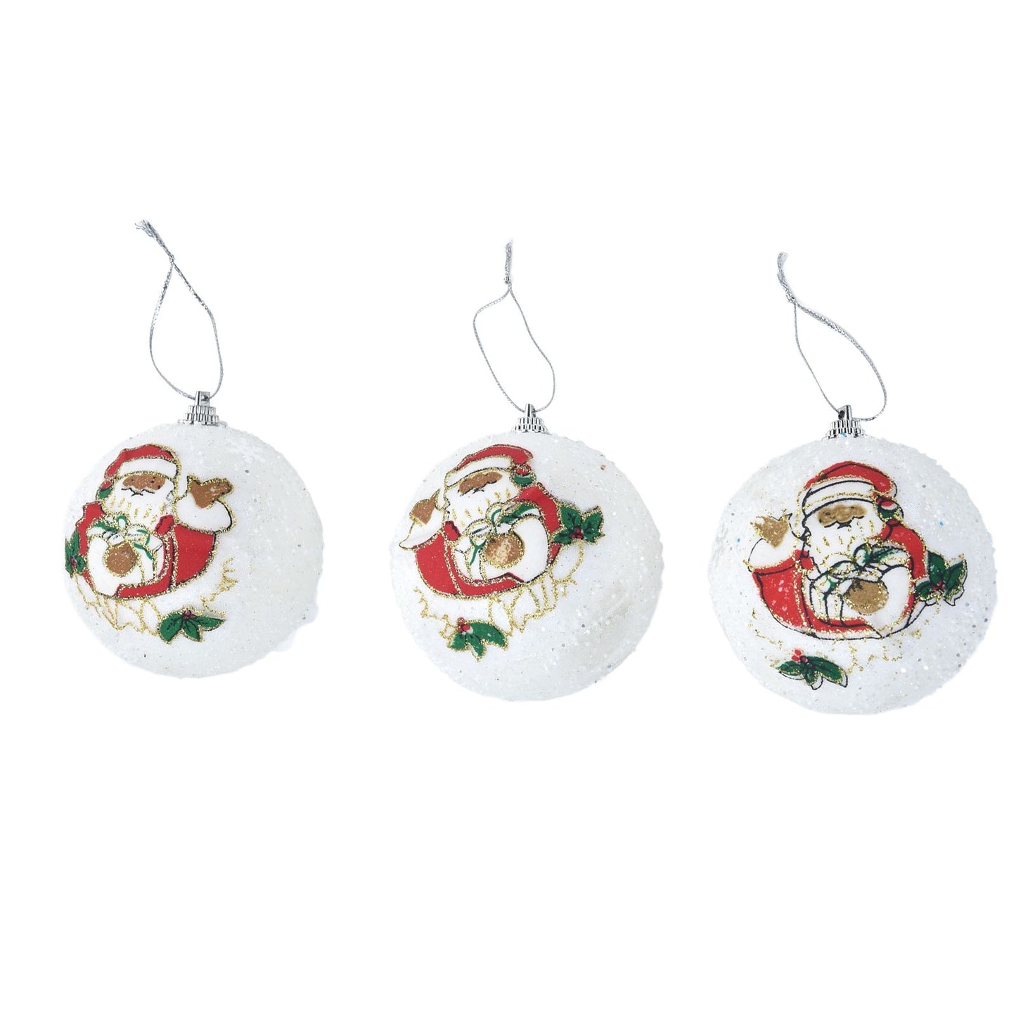 3PCS Christmas Ball Foam Hanging Christmas Tree Ornament for Festival Party DecorationWhite
