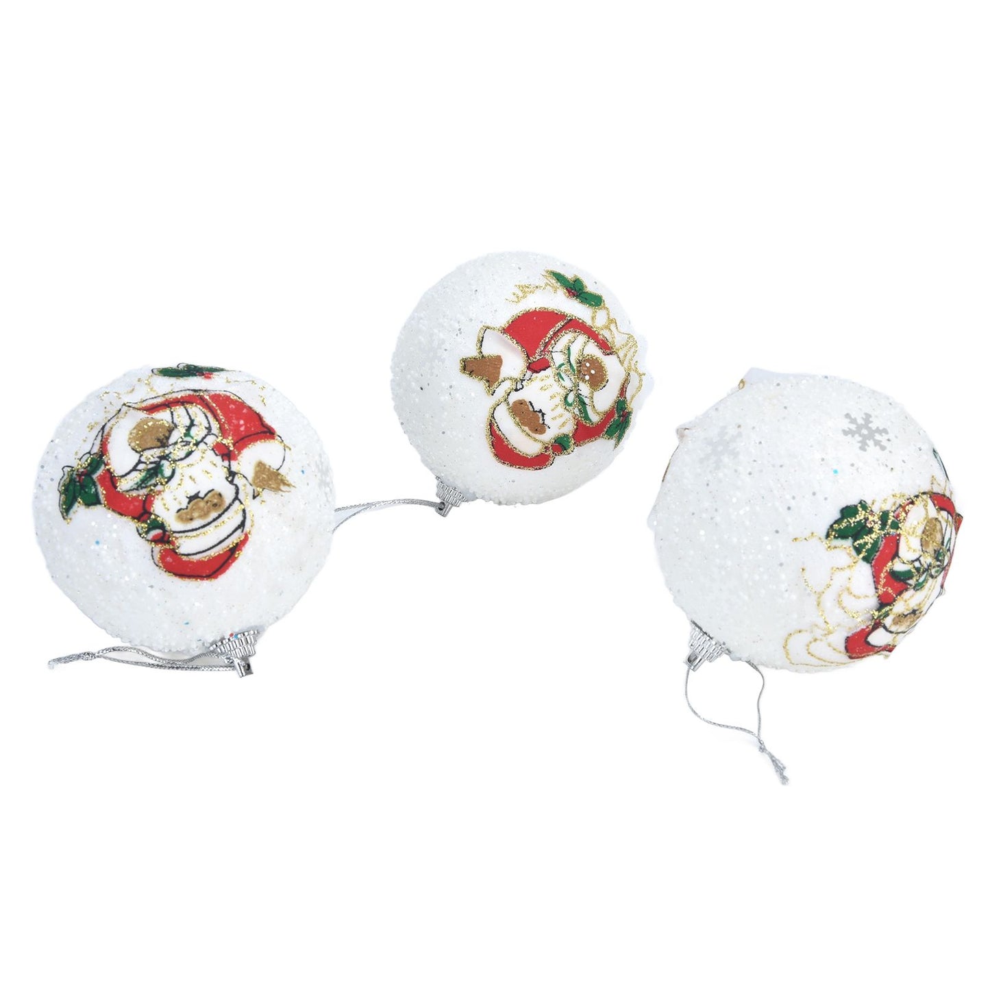 3PCS Christmas Ball Foam Hanging Christmas Tree Ornament for Festival Party DecorationWhite