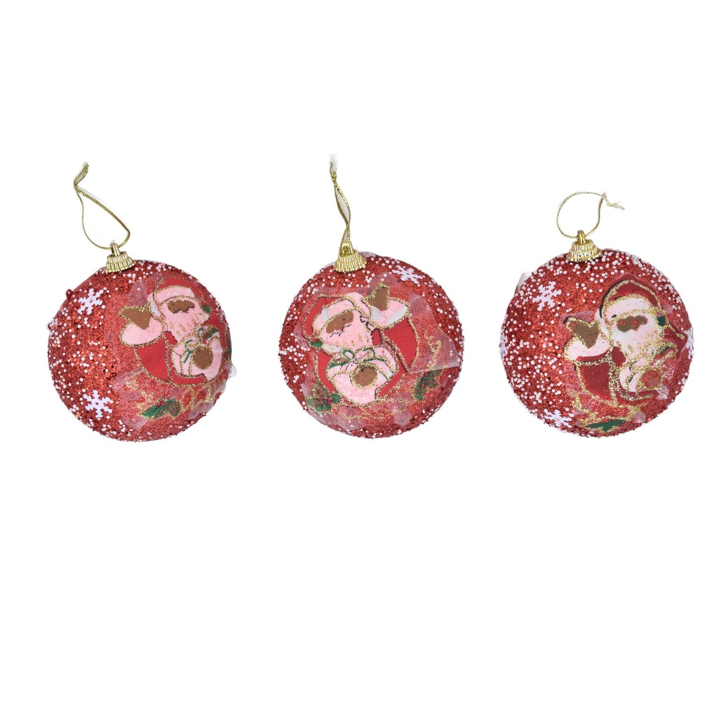 3PCS Christmas Ball Foam Hanging Christmas Tree Ornament for Festival Party DecorationRed