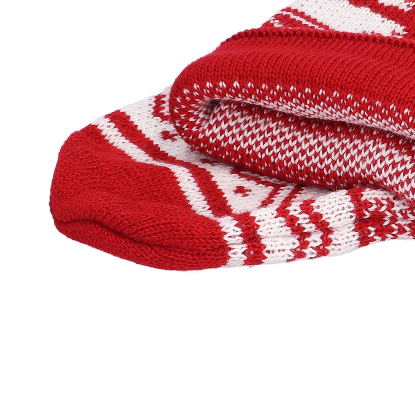Large Knitted Christmas Stocking with Candy Bag Lovely Christmas Decorations Hanging StockingsDouble Deer