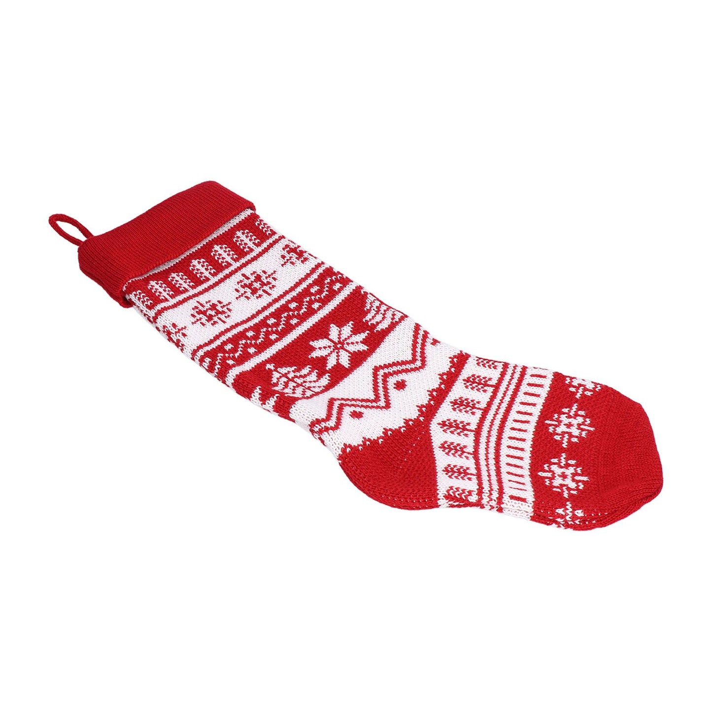 Large Knitted Christmas Stocking with Candy Bag Lovely Christmas Decorations Hanging StockingsChristmas Trees