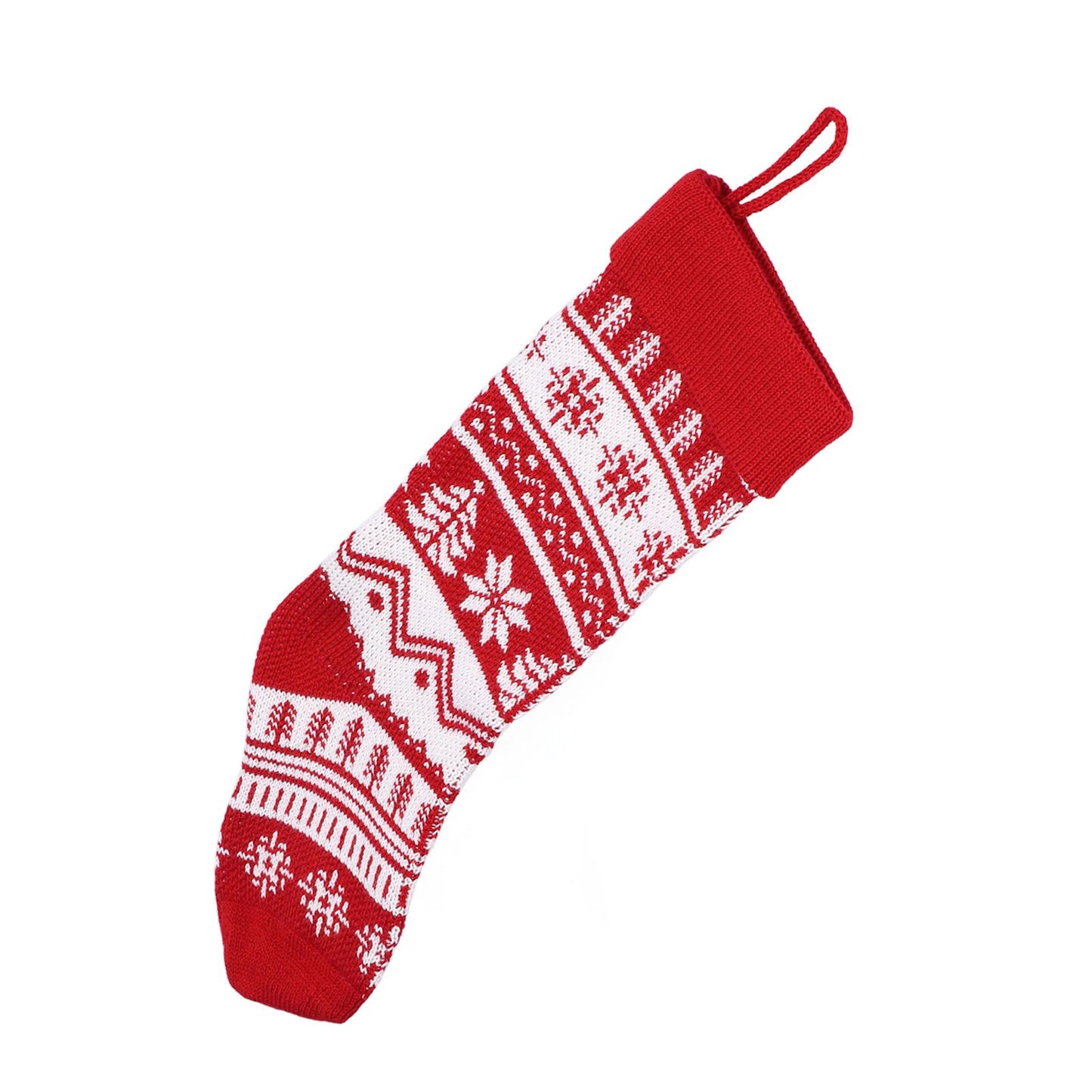Large Knitted Christmas Stocking with Candy Bag Lovely Christmas Decorations Hanging StockingsChristmas Trees