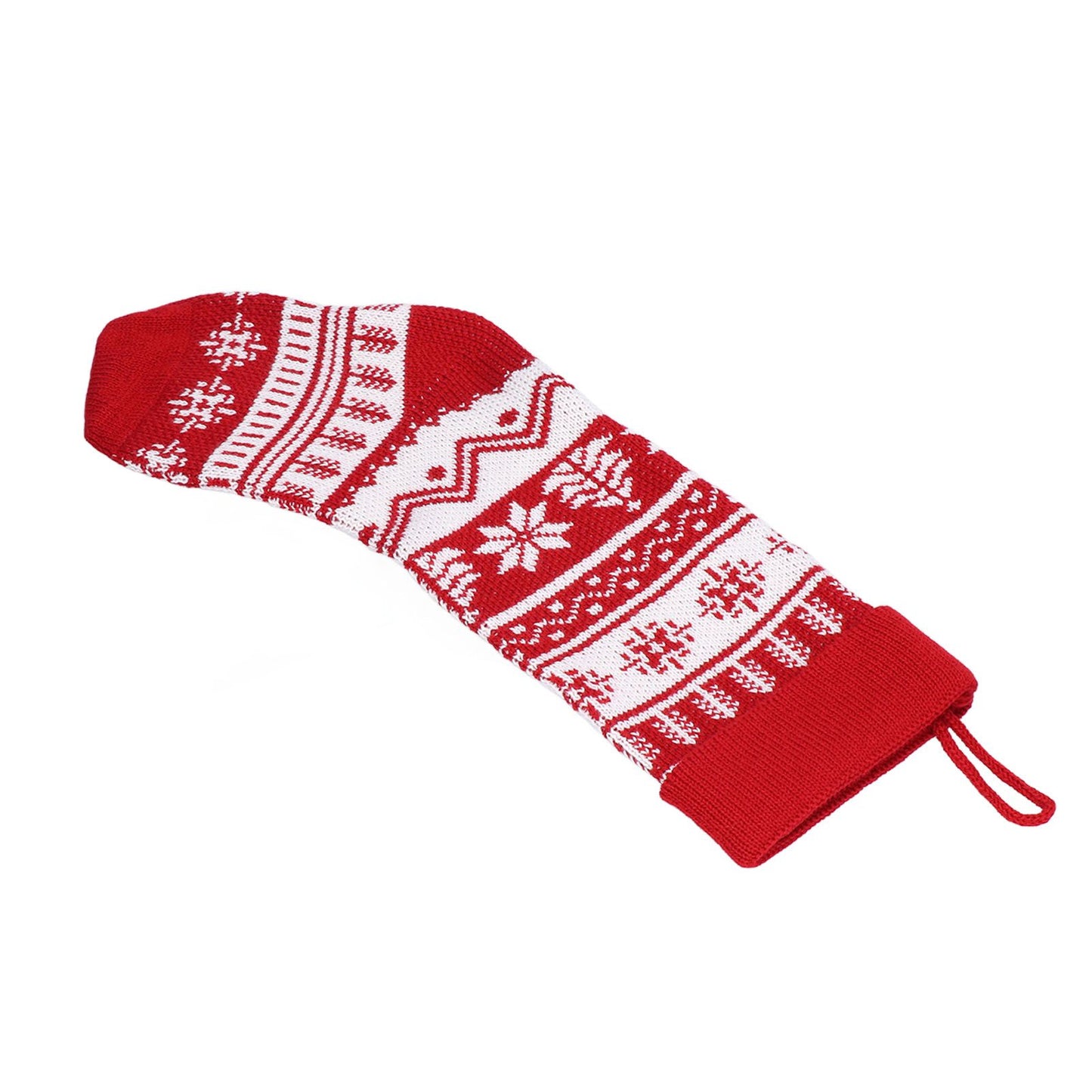 Large Knitted Christmas Stocking with Candy Bag Lovely Christmas Decorations Hanging StockingsChristmas Trees