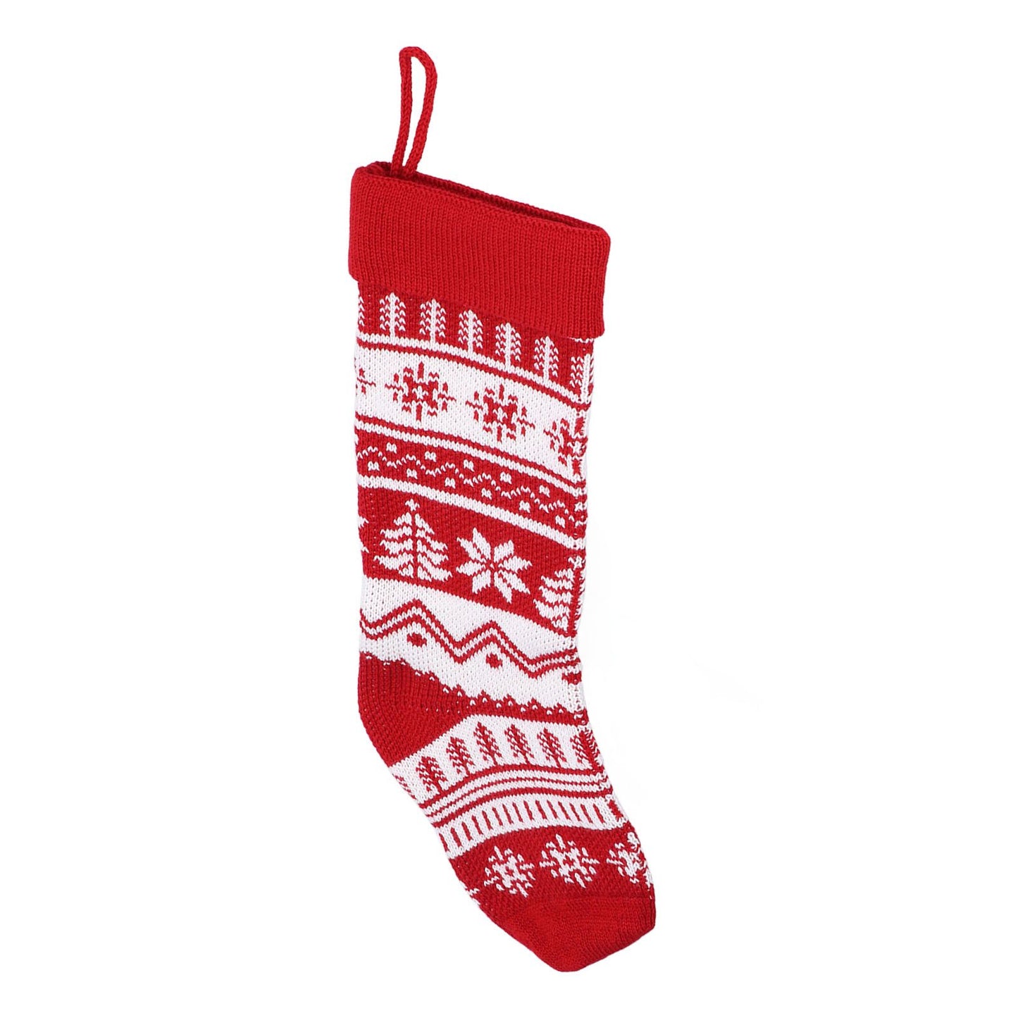 Large Knitted Christmas Stocking with Candy Bag Lovely Christmas Decorations Hanging StockingsChristmas Trees