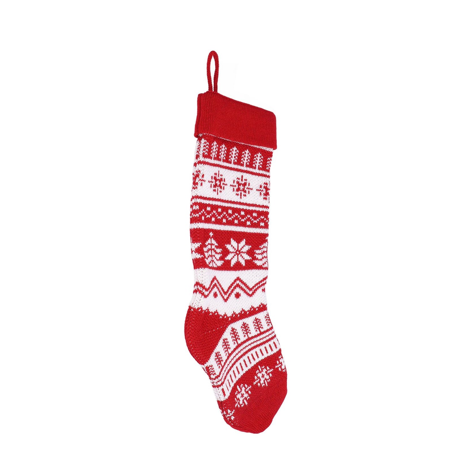 Large Knitted Christmas Stocking with Candy Bag Lovely Christmas Decorations Hanging StockingsChristmas Trees