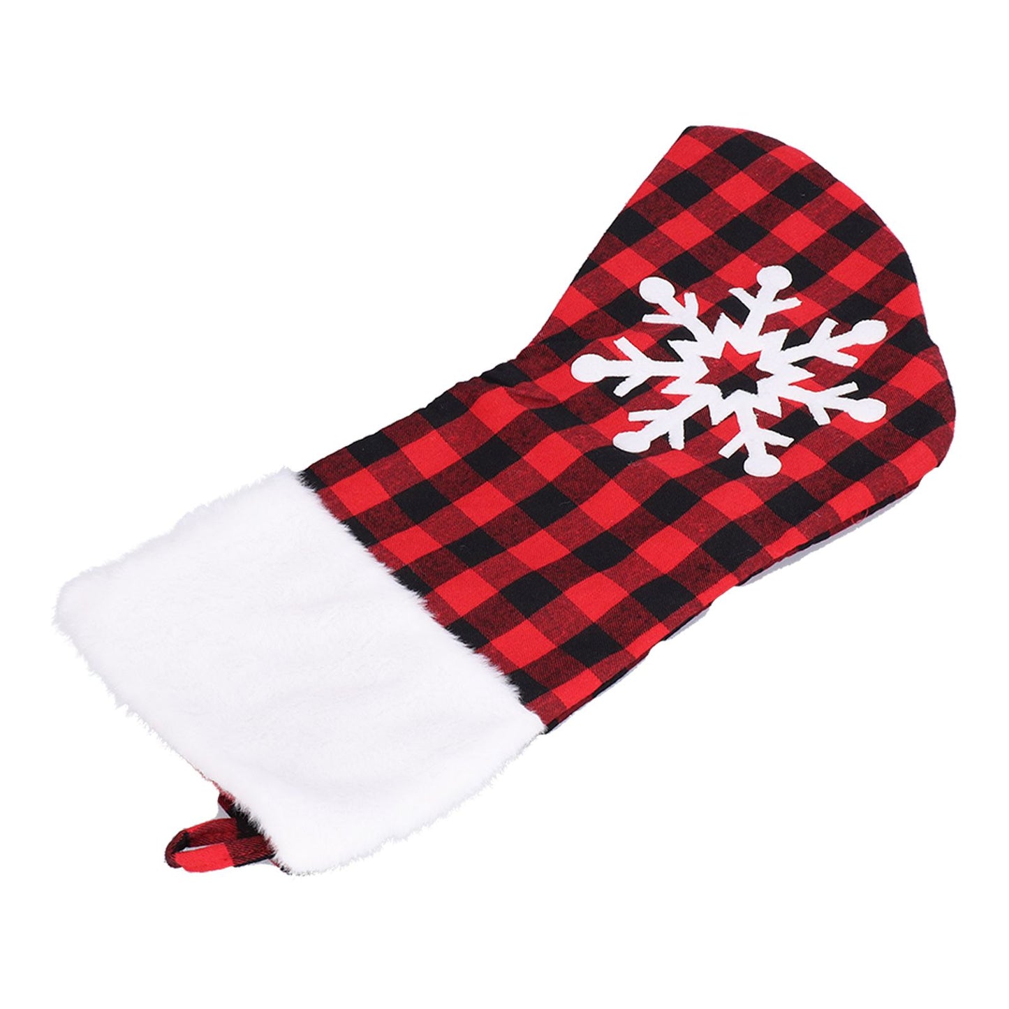 Christmas Stocking Gift Bags Cute Decals Large Capacity Exquisite Workmanship Brighter Color Large Christmas StockingSnowflake