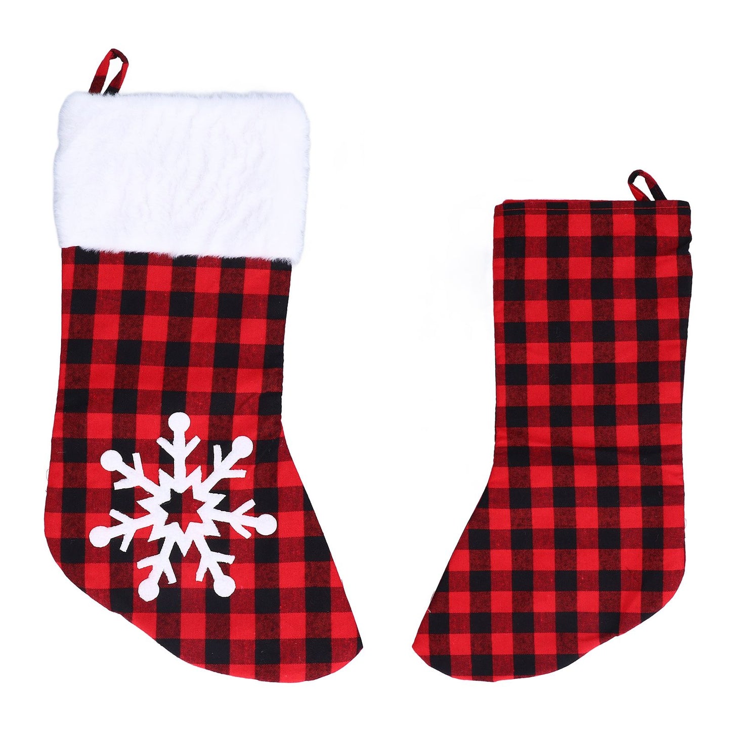 Christmas Stocking Gift Bags Cute Decals Large Capacity Exquisite Workmanship Brighter Color Large Christmas StockingSnowflake