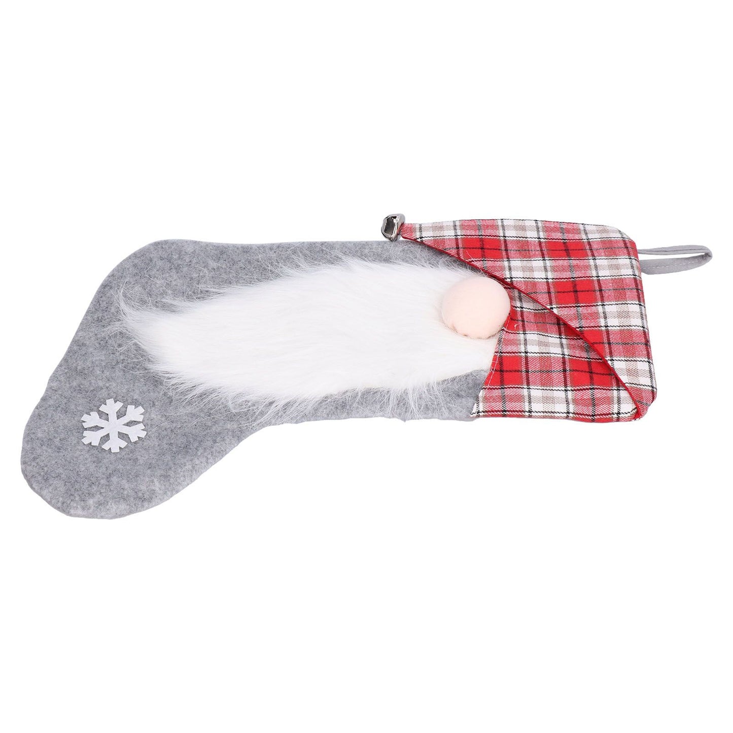Christmas Stocking Christmas Tree Ornament Gift Bag Christmas Pendant Stocking for Home Party DecorationGray